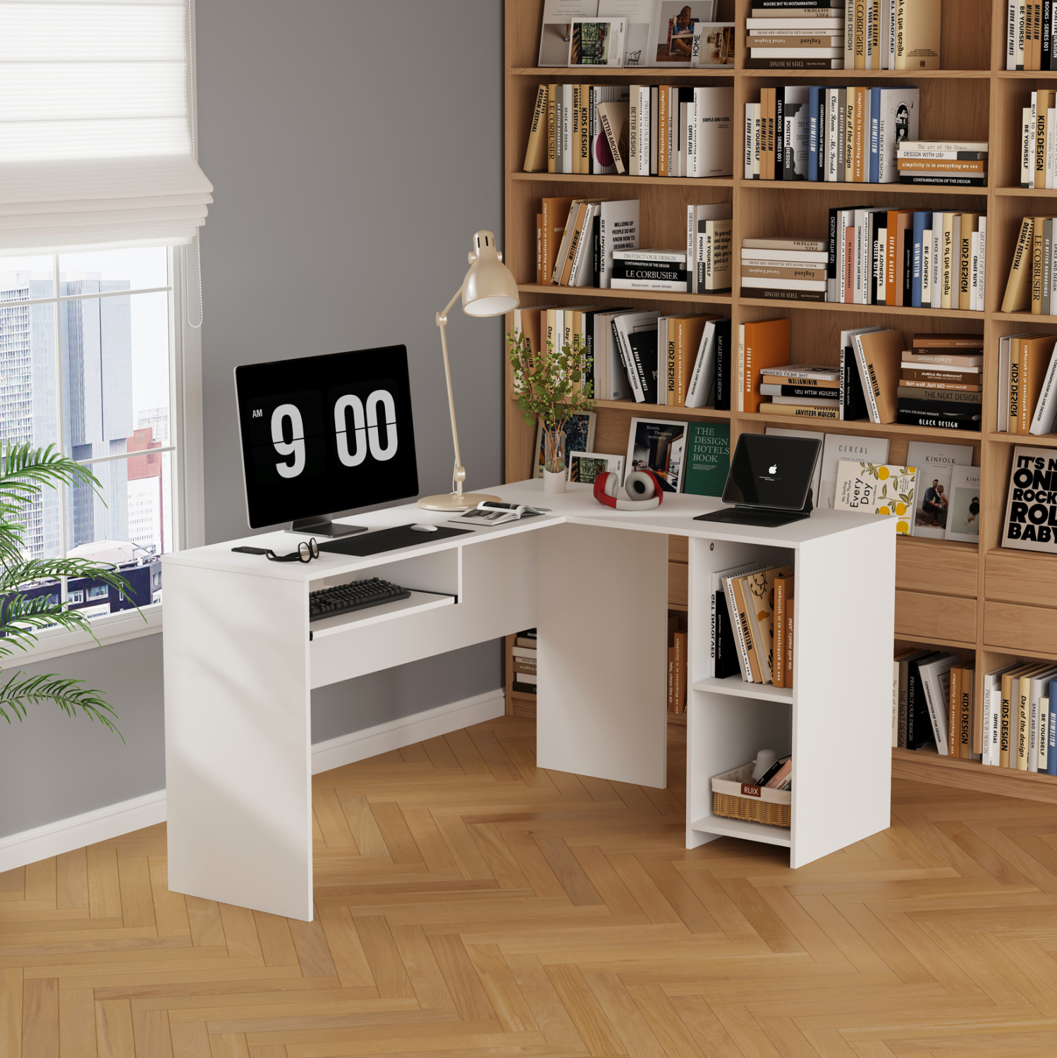ΓΩΝΙΑΚΟ ΓΡΑΦΕΙΟ SHIG MDF ΣΕ ΛΕΥΚΟ 140x120x75Υεκ 3