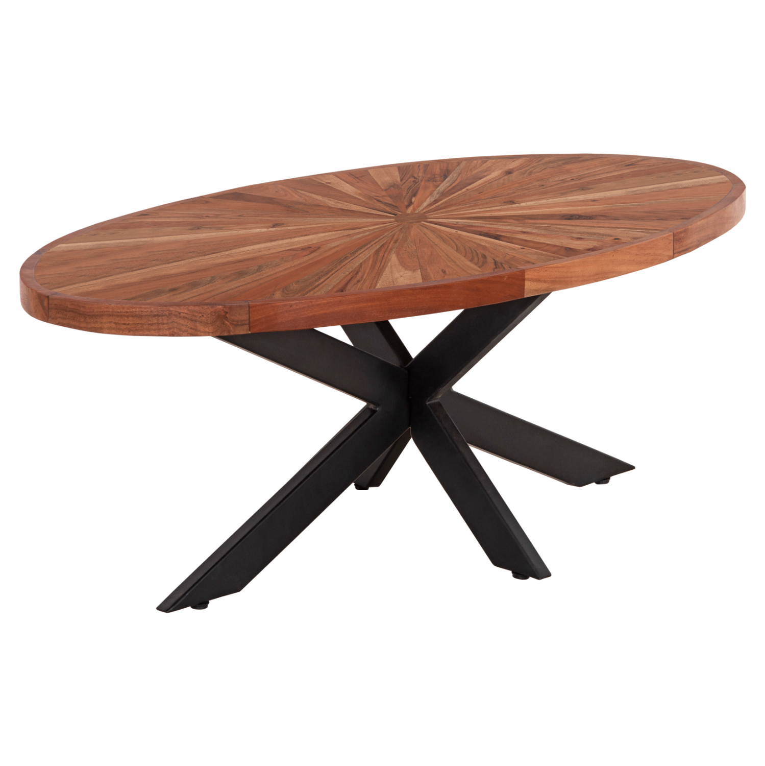 ΤΡΑΠΕΖΙ ΣΑΛΟΝΙΟΥ ΟΒΑΛ MONTANA SUPERIOR ΞΥΛΟ ΑΚΑΚΙΑΣ-ΜΕΤΑΛΛΟ 120x61x45Υεκ. 1