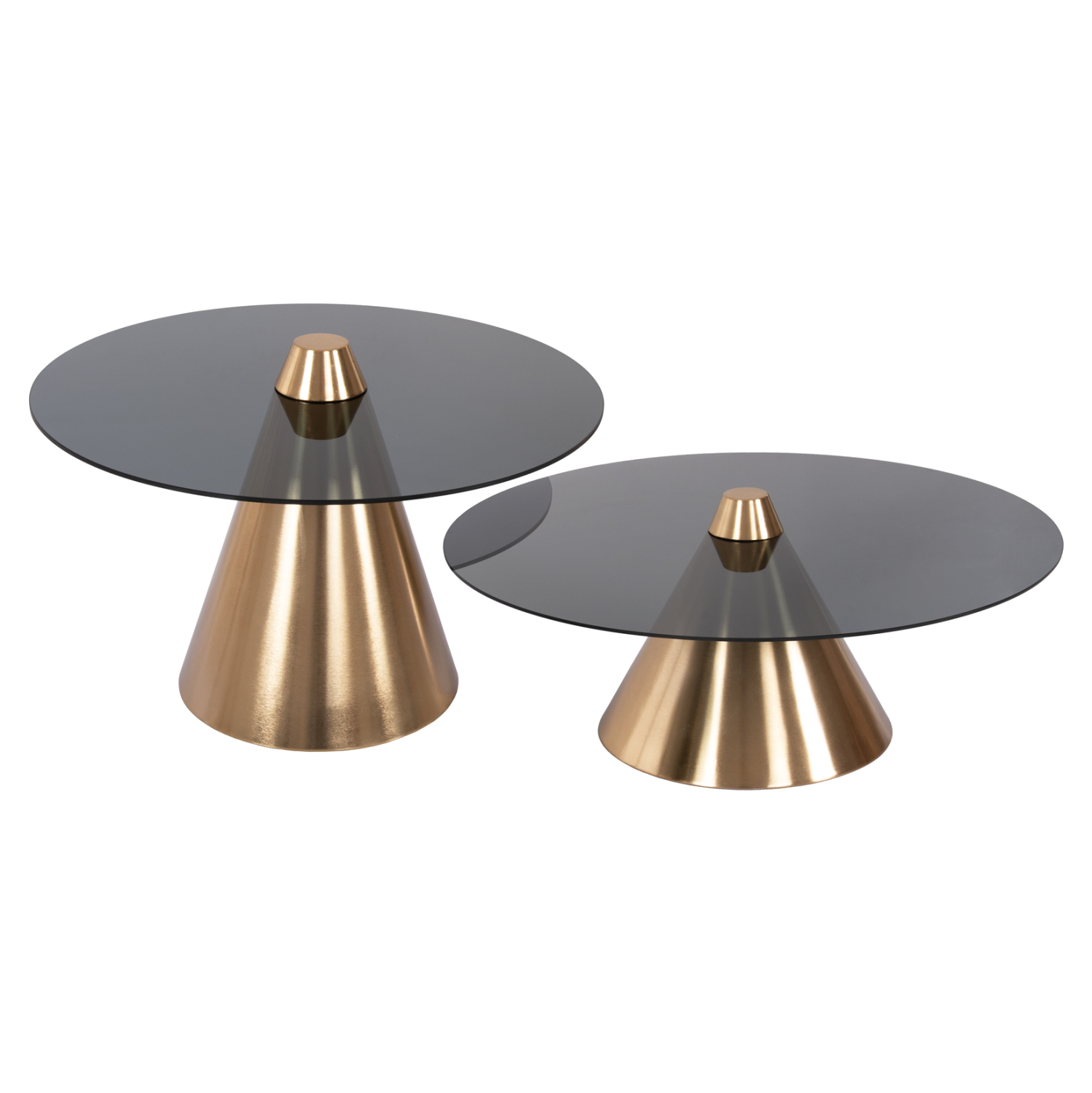 ΤΡΑΠΕΖΙA ΣΑΛΟΝΙΟΥ 2ΤΜΧ REBEN ΜΕΤΑΛΛΟ ΧΡΥΣΟ-ΦΙΜΕ ΜΑΥΡΟ ΓΥΑΛΙ Φ80 & Φ60 εκ. 1