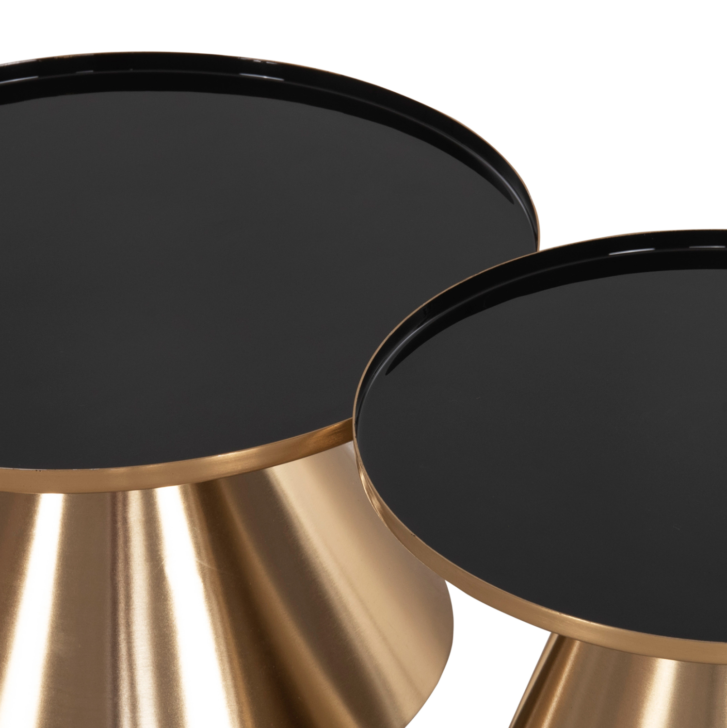 ΤΡΑΠΕΖΙA ΣΑΛΟΝΙΟΥ 2ΤΜΧ LORME ΜΕΤΑΛΛΟ ΣΕ ΜΑΥΡΟ&ΧΡΥΣΟ Φ50 & Φ40 εκ. 4