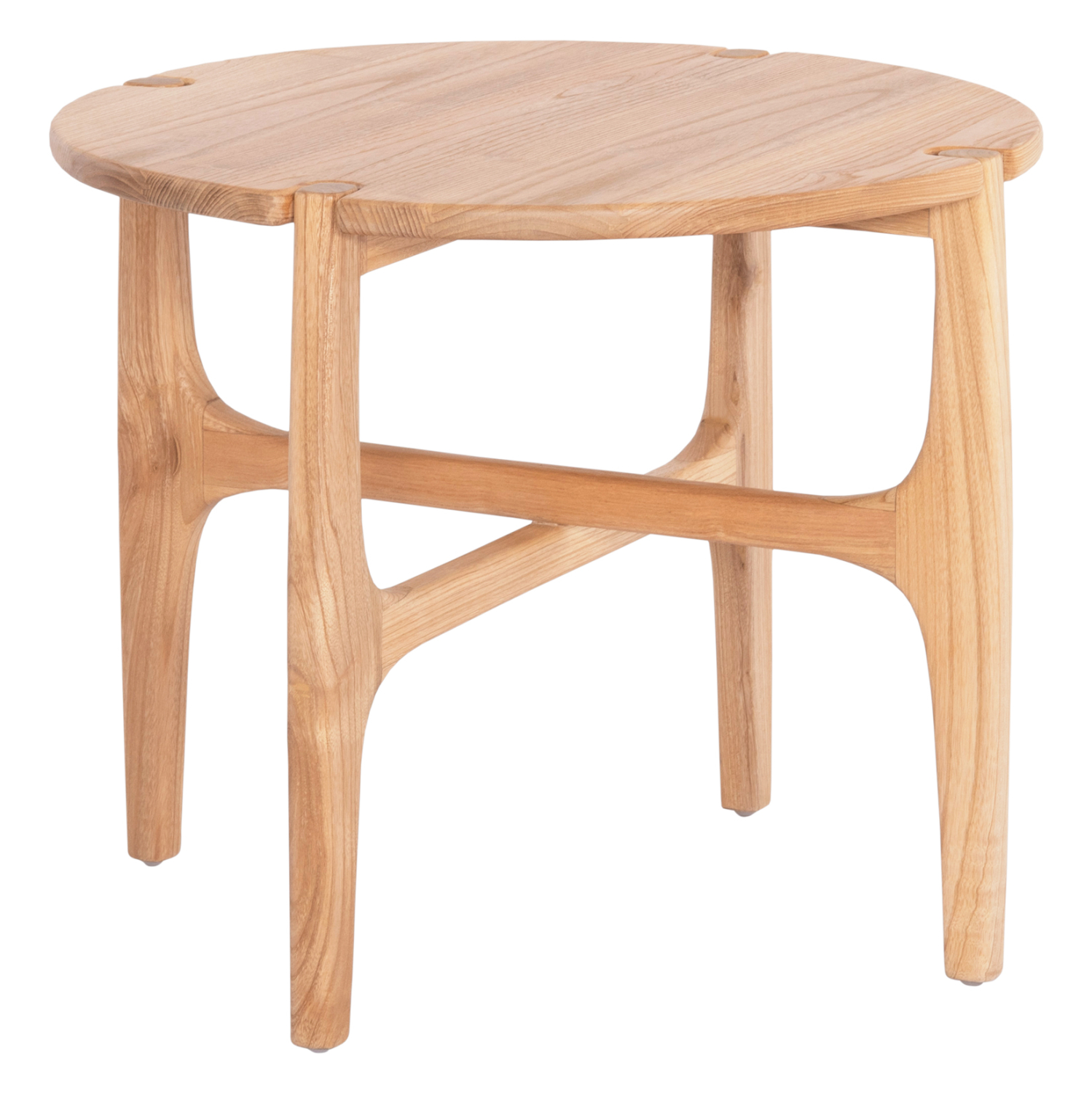 ΒΟΗΘΗΤΙΚΟ ΤΡΑΠΕΖΑΚΙ ΣΤΡΟΓΓΥΛΟ KATAL HM9932 ΞΥΛΟ SUNGKAI ΦΥΣΙΚΟ Φ59,5x50,5Υεκ. 1