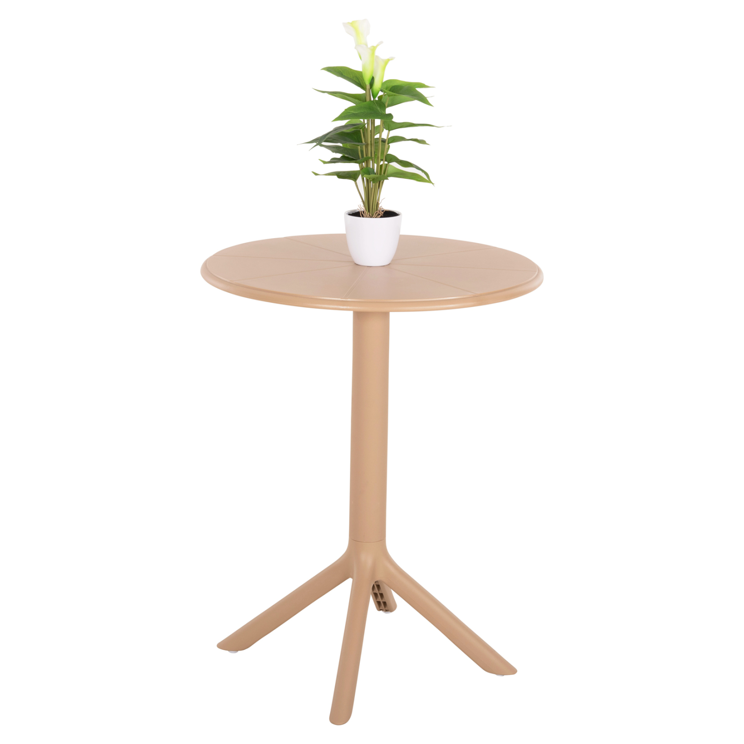 ΤΡΑΠΕΖΙ ΠΟΛΥΠΡΟΠΥΛΕΝΙΟΥ ΣΤΡΟΓΓΥΛΟ TERRIN ΚΑΠΟΥΤΣΙΝΟ Φ61x77Υεκ. 1