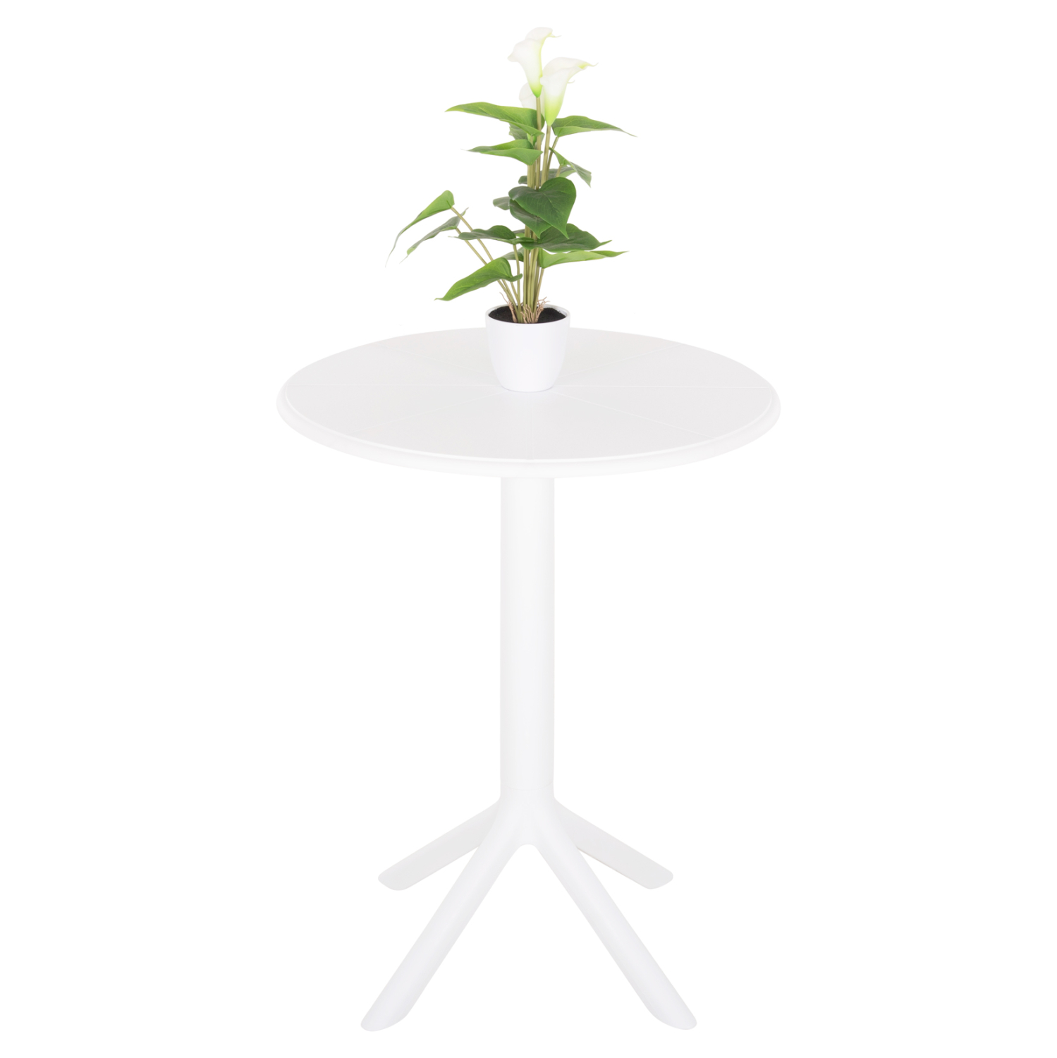 ΤΡΑΠΕΖΙ ΠΟΛΥΠΡΟΠΥΛΕΝΙΟΥ ΣΤΡΟΓΓΥΛΟ TERRIN ΛΕΥΚΟ Φ61x77Υεκ. 1