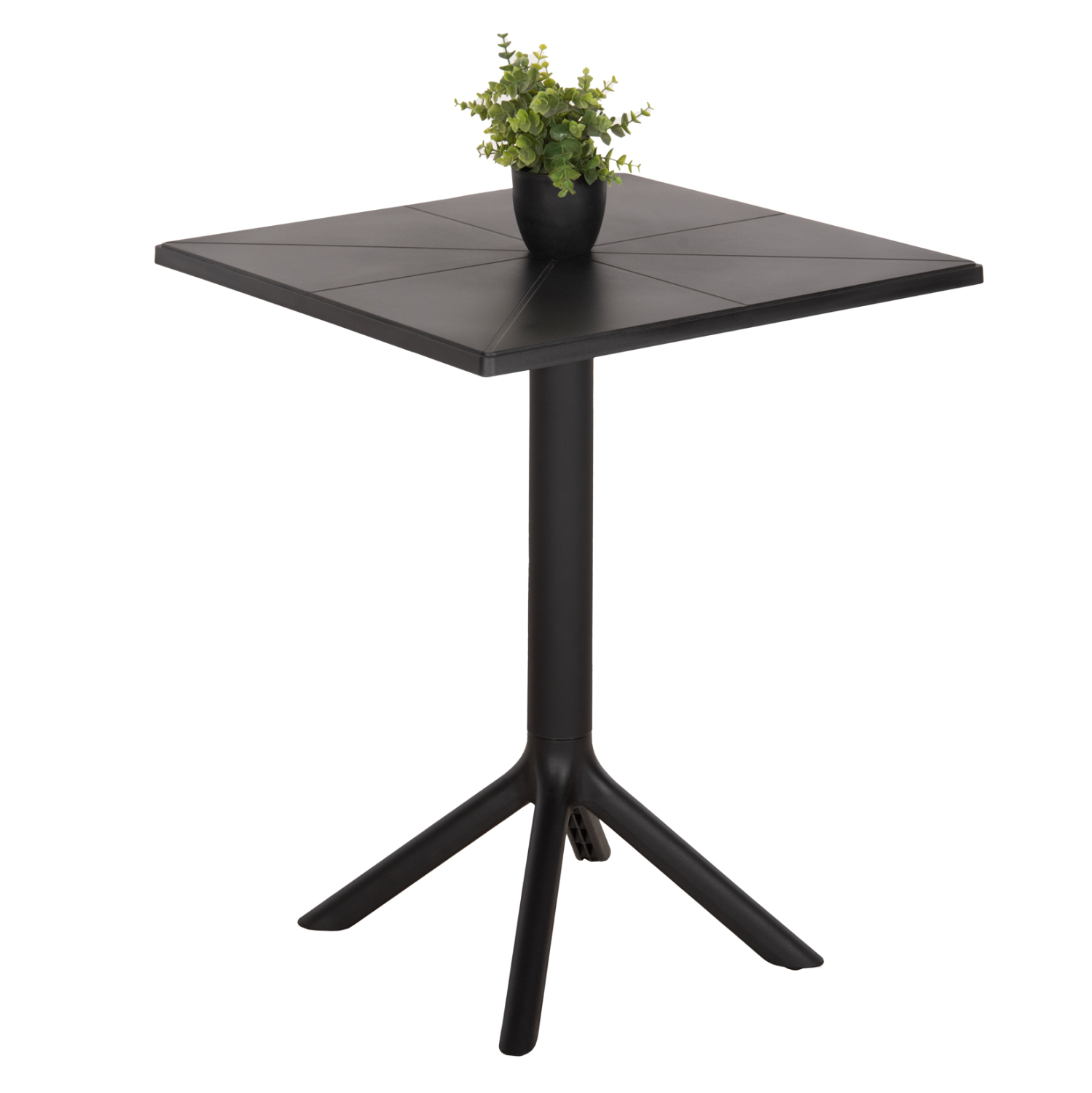 ΤΡΑΠΕΖΙ ΠΟΛΥΠΡΟΠΥΛΕΝΙΟΥ ΤΕΤΡΑΓΩΝΟ TERRIN ΜΑΥΡΟ 60,5x60,5x76,5Υεκ. 1