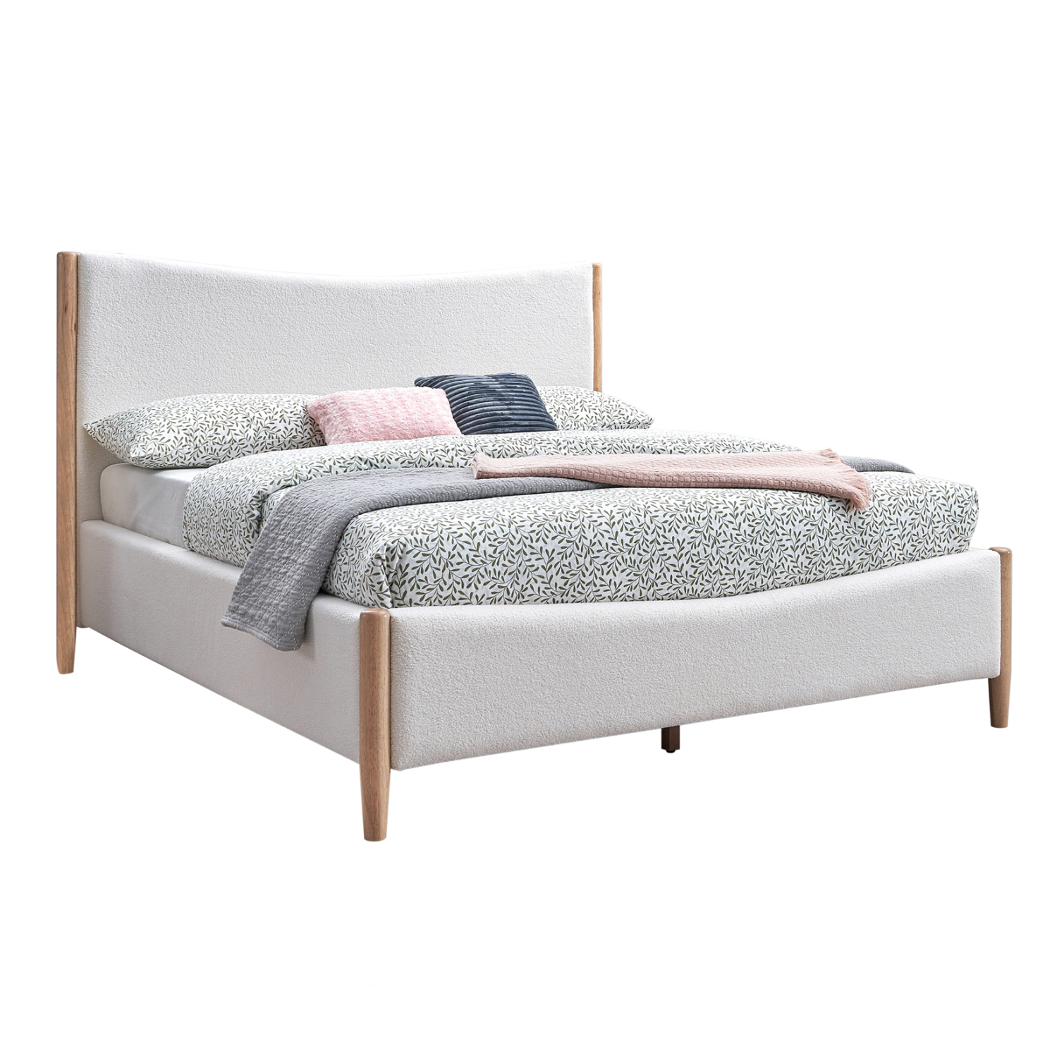 ΚΡΕΒΑΤΙ ΔΙΠΛΟ RANTUS ΓΙΑ ΣΤΡΩΜΑ 160Χ200 ΛΕΥΚΟ ΜΠΟΥΚΛΕ ΥΦΑΣΜΑ 212x184x120Υεκ. 1