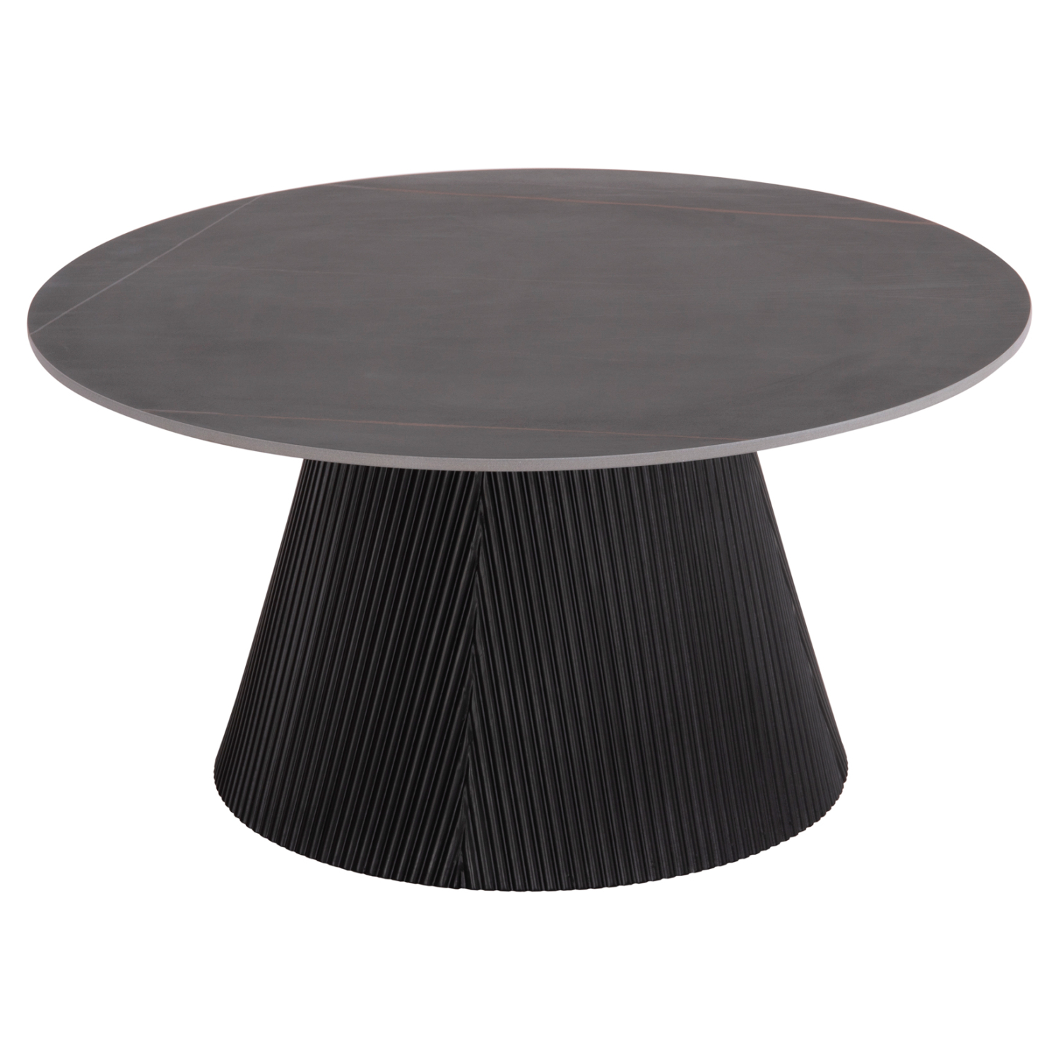 ΤΡΑΠΕΖΙ ΣΑΛΟΝΙΟΥ DUNCAN ΚΕΡΑΜΙΚΟ TOP-MDF ΒΑΣΗ-ΜΑΥΡΟ Φ80x41Υεκ. 1