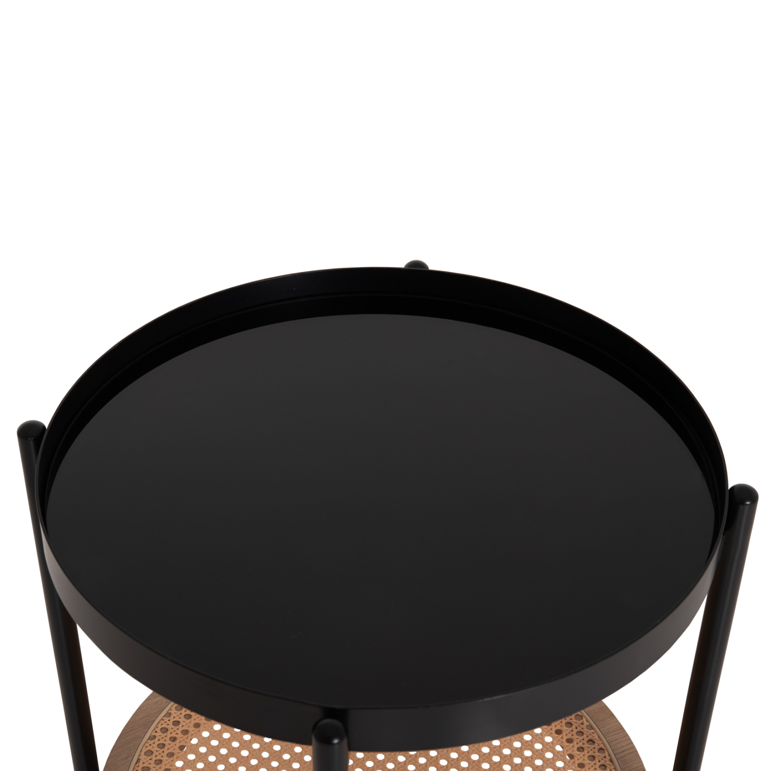 ΒΟΗΘΗΤΙΚΟ ΤΡΑΠΕΖΙ SEITZ ΓΥΑΛΙ TOP-ΜΕΤΑΛΛΟ-RATTAN ΣΕ ΦΥΣΙΚΟ Φ50x55,5Υεκ. 6