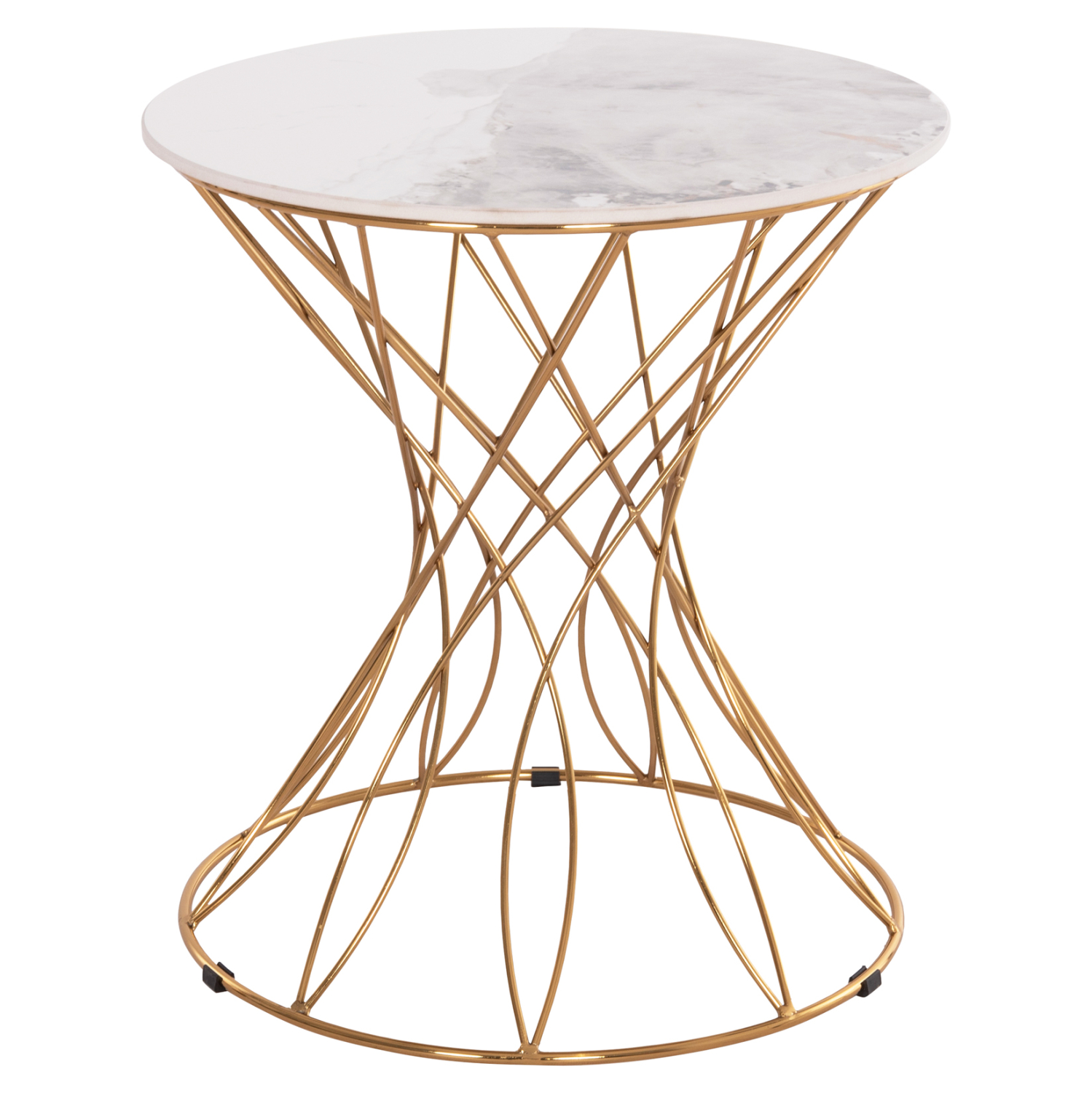 ΒΟΗΘΗΤΙΚΟ ΤΡΑΠΕΖΑΚΙ RUDY ΚΕΡΑΜΙΚΟ TOP ΛΕΥΚΟ-ΜΕΤΑΛΛΟ ΧΡΥΣΟ Φ45x48,5Υεκ. 1