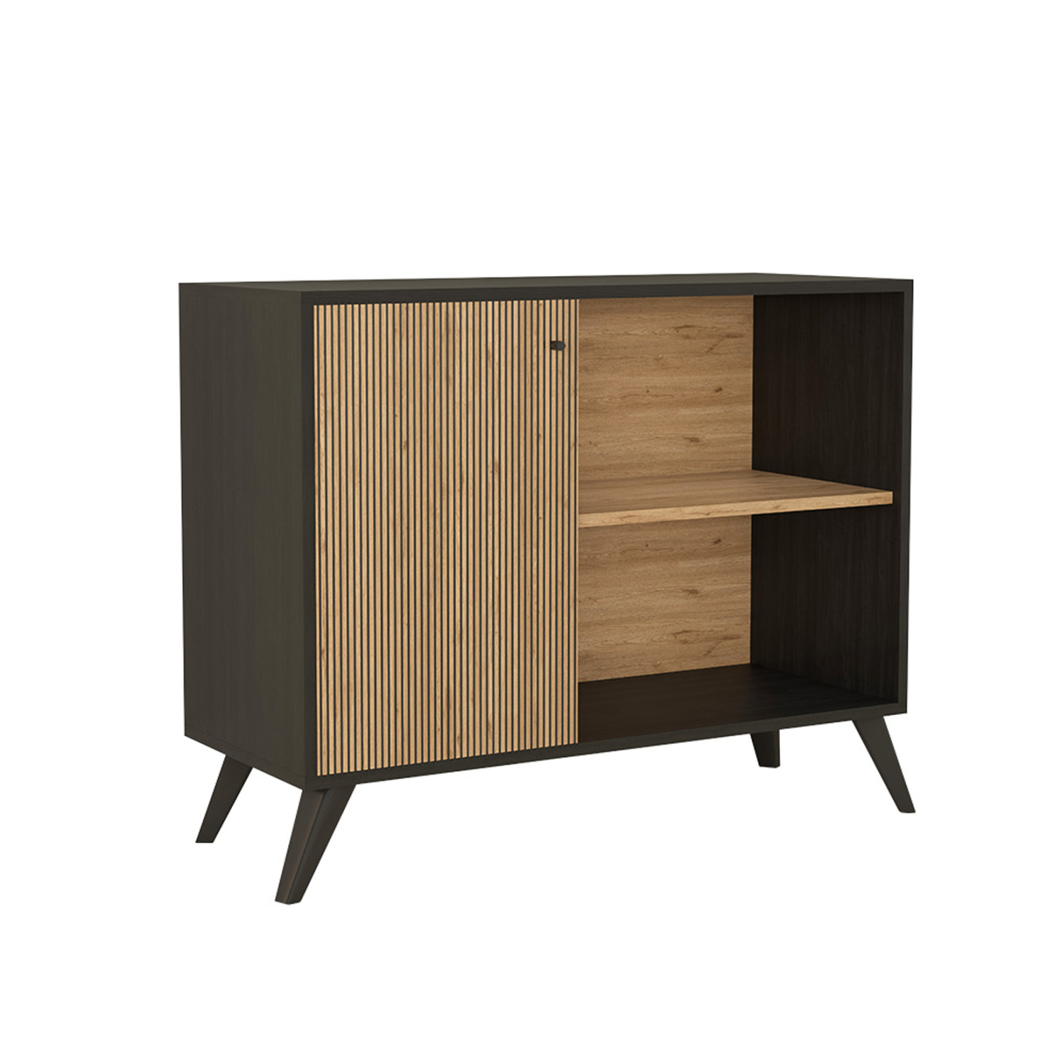 ΜΠΟΥΦΕΣ-ΚΟΝΣΟΛΑ ΜΕΛΑΜΙΝΗΣ KRUDEN ΜΑΥΡΟ-ΦΥΣΙΚΟ 100x40x78.5Υεκ. 6