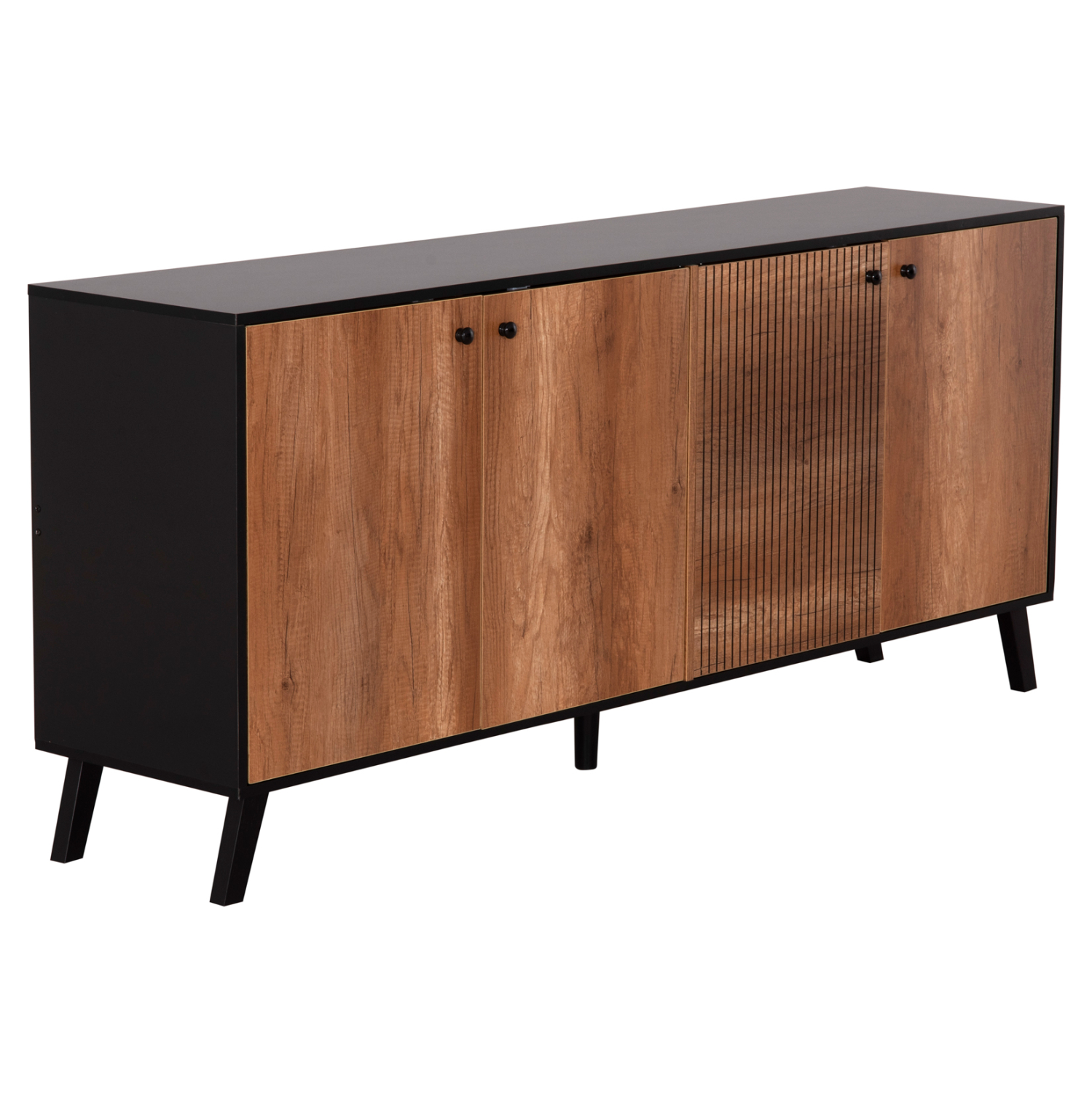 ΜΠΟΥΦΕΣ ΜΕΛΑΜΙΝΗΣ KRUDEN ΜΑΥΡΟ-ΦΥΣΙΚΟ 180x40x78.6Υεκ. 1