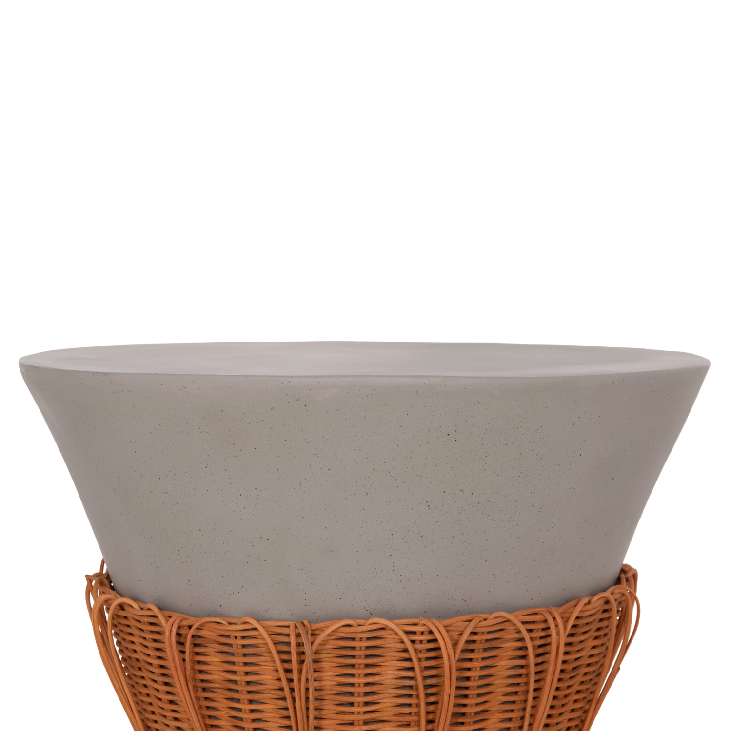 ΤΡΑΠΕΖΙ ΣΑΛΟΝΙΟΥ PERRAL FIBER CEMENT ΓΚΡΙ-ΦΥΣΙΚΟ RATTAN--Φ55x45Υεκ 4