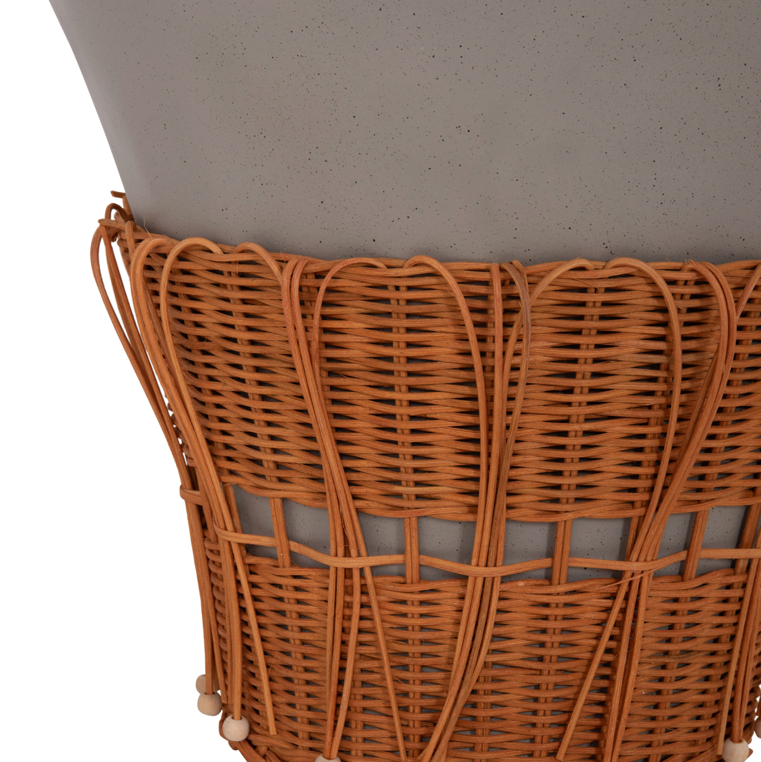ΤΡΑΠΕΖΙ ΣΑΛΟΝΙΟΥ PERRAL FIBER CEMENT ΓΚΡΙ-ΦΥΣΙΚΟ RATTAN--Φ55x45Υεκ 8
