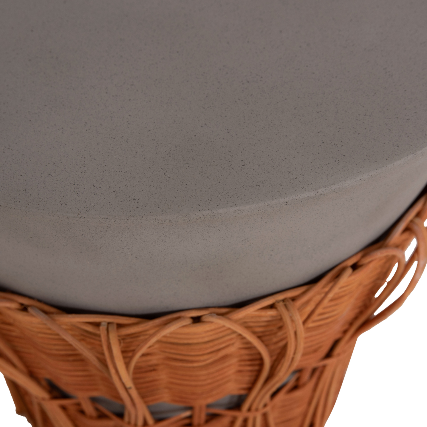 ΤΡΑΠΕΖΙ ΒΟΗΘΗΤΙΚΟ PERRAL FIBER CEMENT ΓΚΡΙ-ΦΥΣΙΚΟ RATTAN--Φ42x36Υεκ 9