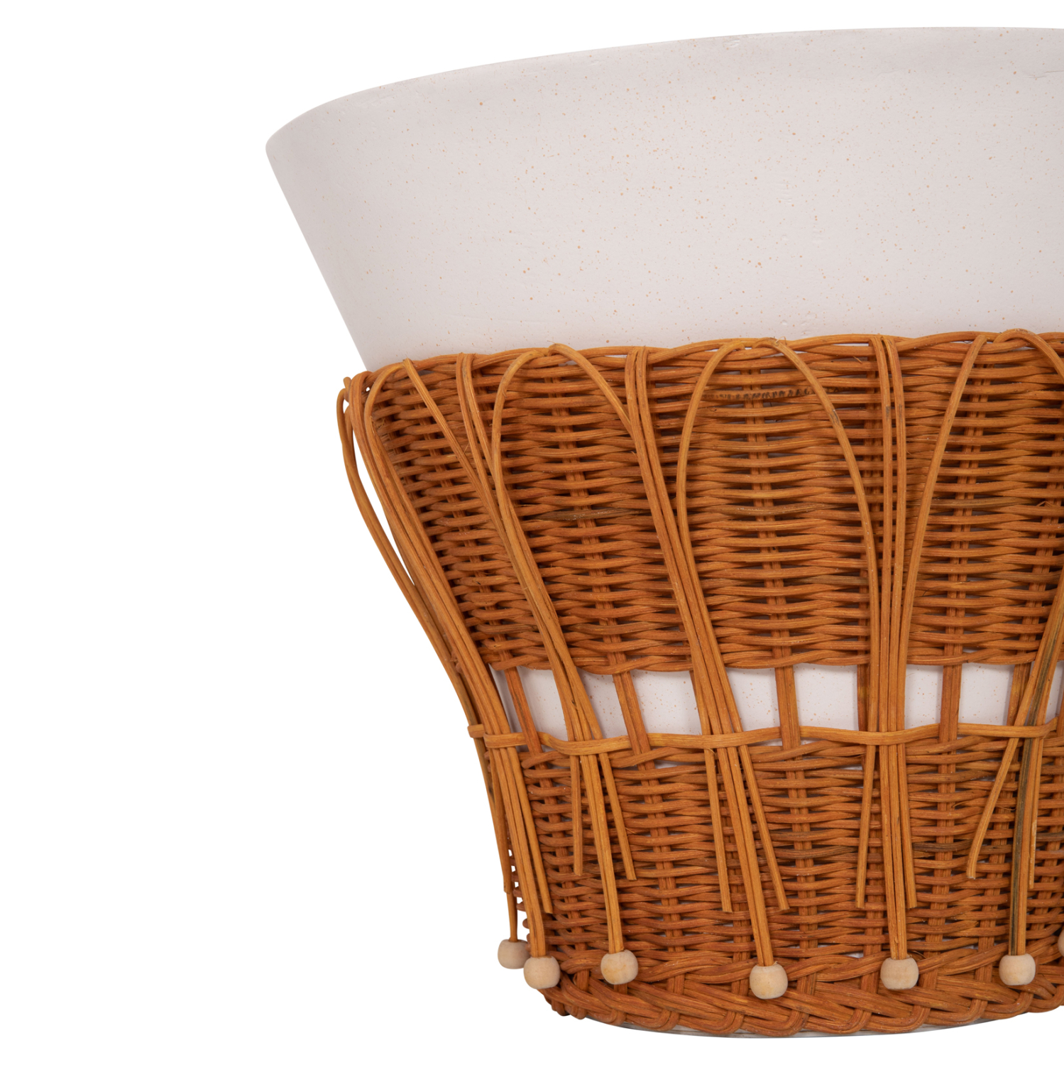 ΤΡΑΠΕΖΙ ΒΟΗΘΗΤΙΚΟ PERRAL FIBER CEMENT ΛΕΥΚΟ-ΦΥΣΙΚΟ RATTAN--Φ42x36Υεκ 8