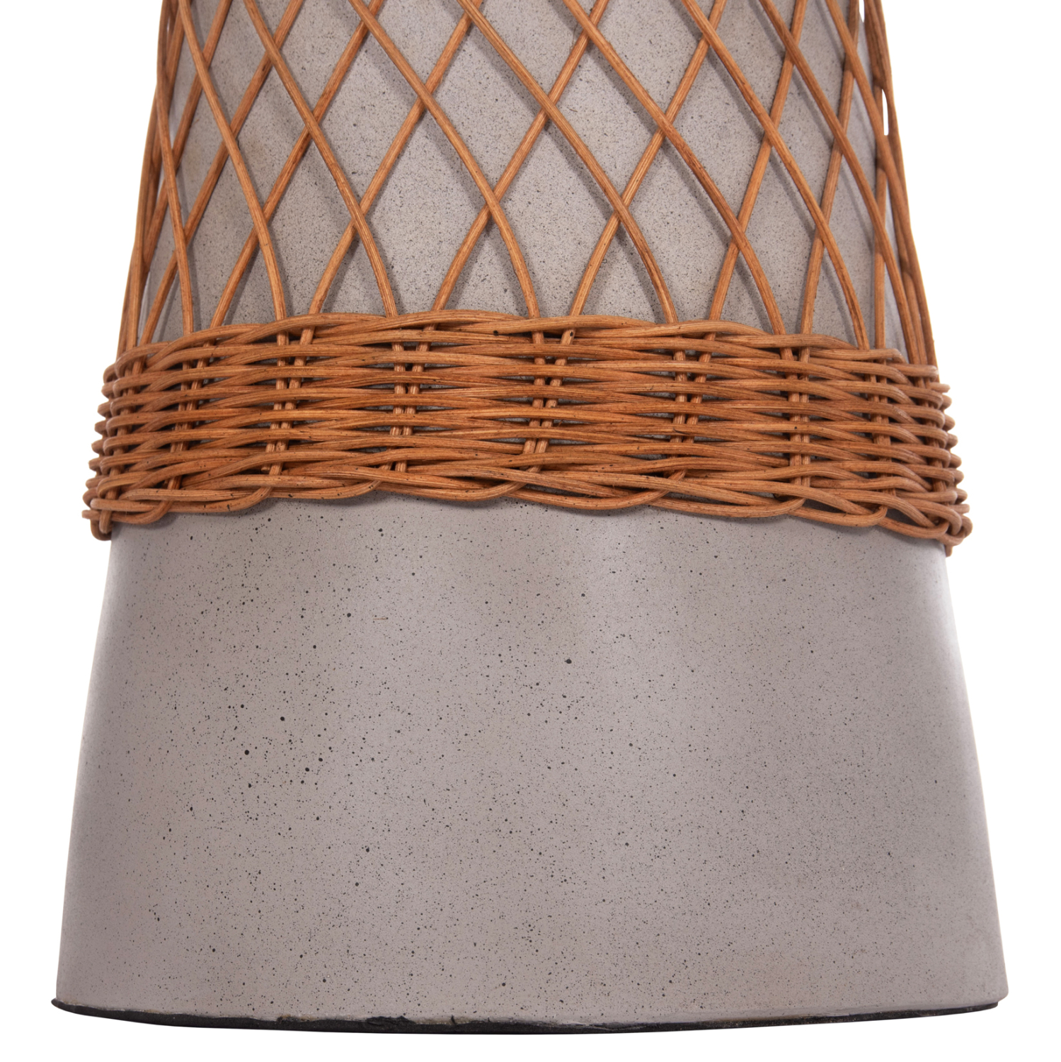 ΒΟΗΘΗΤΙΚΟ ΤΡΑΠΕΖΙ ΣΤΡΟΓΓΥΛΟ DELIA FIBER CEMENT ΓΚΡΙ & RATTAN Φ40x45Υεκ 10
