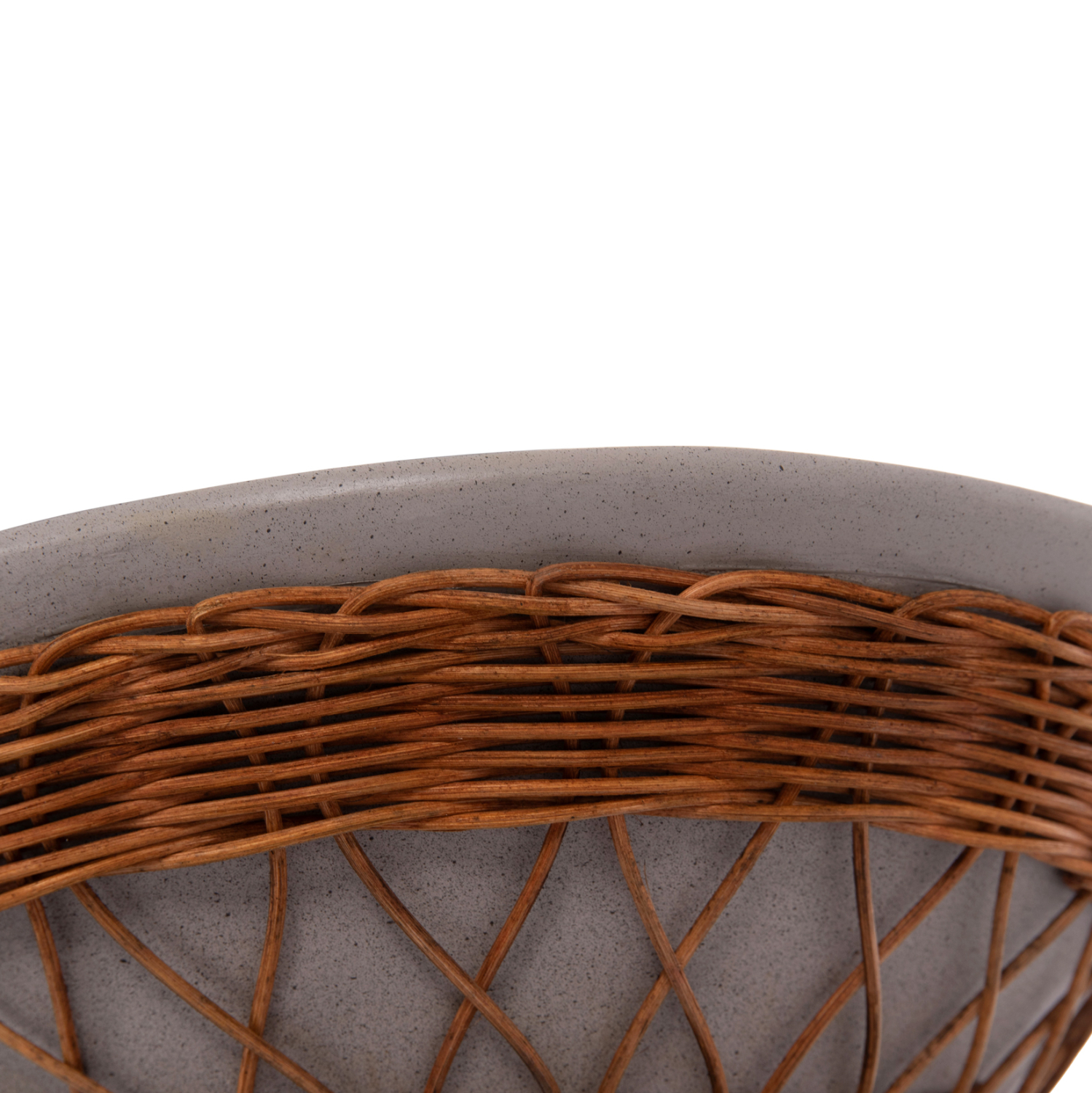 ΒΟΗΘΗΤΙΚΟ ΤΡΑΠΕΖΙ ΣΤΡΟΓΓΥΛΟ DELIA FIBER CEMENT ΓΚΡΙ & RATTAN Φ40x45Υεκ 7