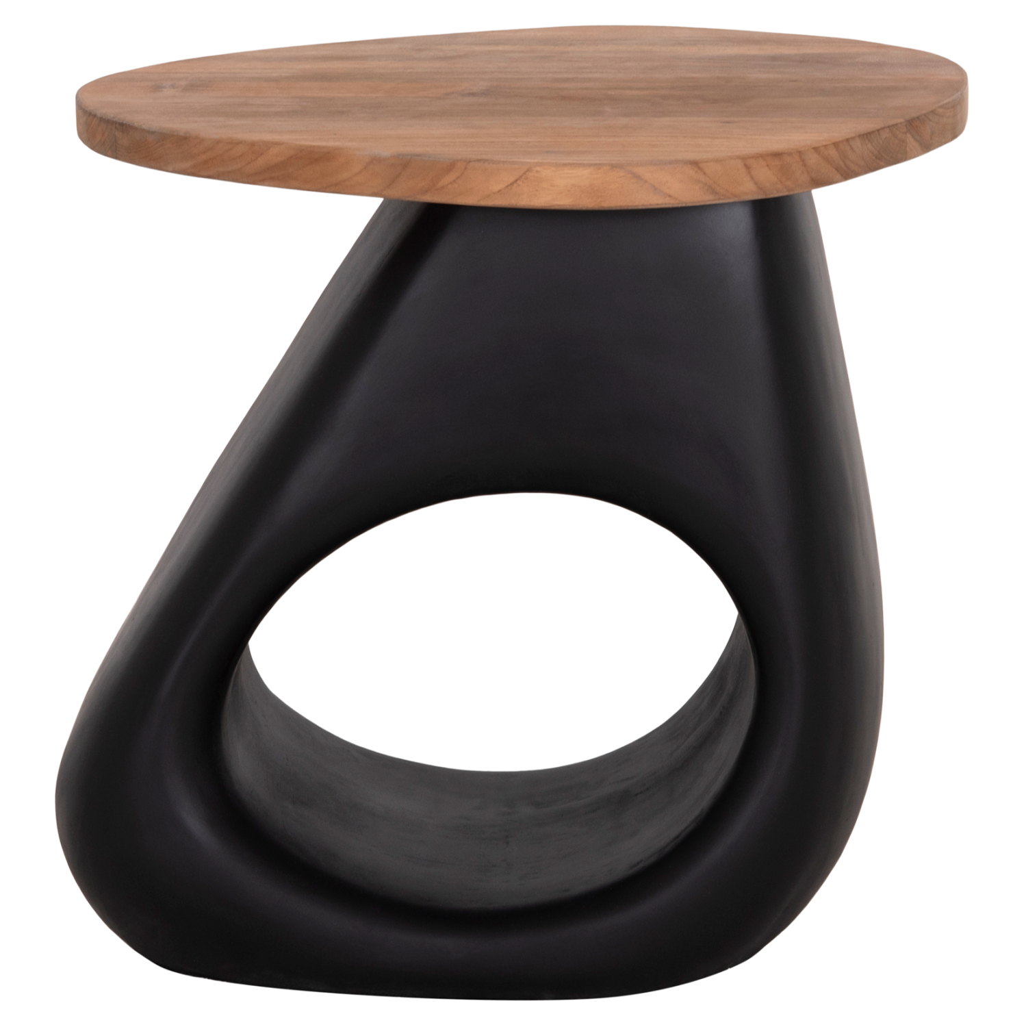 ΒΟΗΘΗΤΙΚΟ ΤΡΑΠΕΖΙ AIDA FIBER CEMENT ΜΑΥΡΟ--ΞΥΛΟ TEAK TOP 47x60x59Υεκ 3