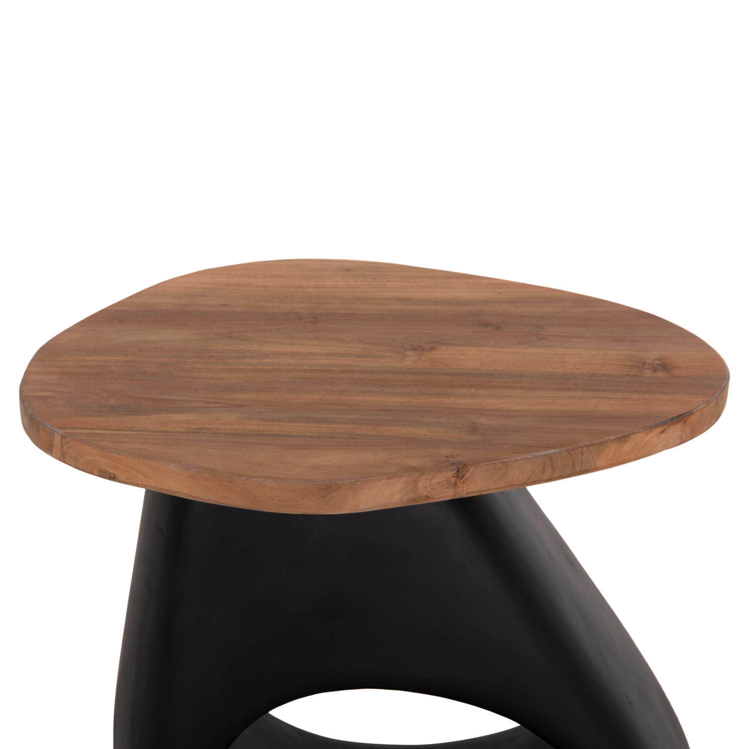 ΒΟΗΘΗΤΙΚΟ ΤΡΑΠΕΖΙ AIDA FIBER CEMENT ΜΑΥΡΟ--ΞΥΛΟ TEAK TOP 47x60x59Υεκ 4