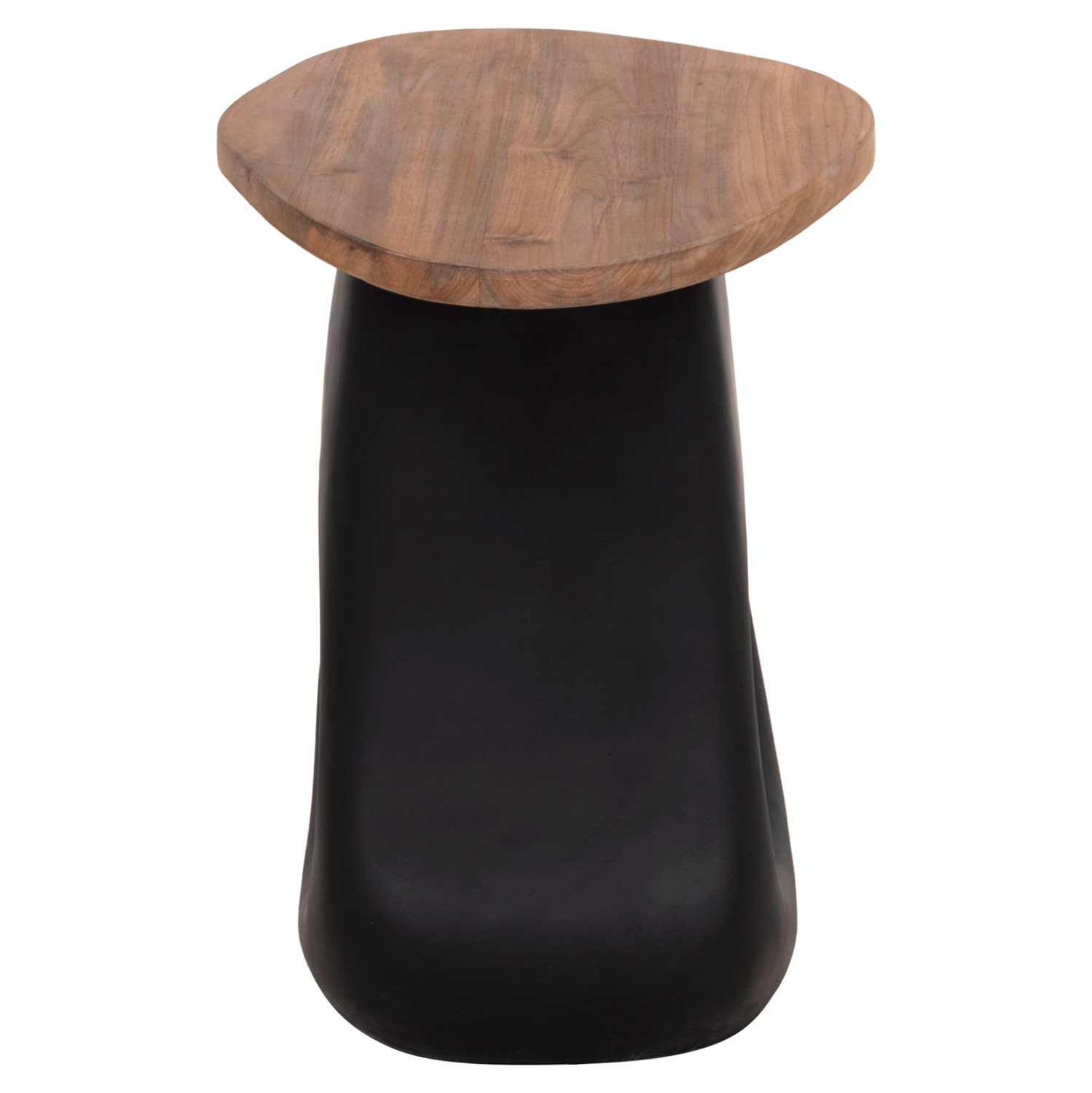 ΒΟΗΘΗΤΙΚΟ ΤΡΑΠΕΖΙ AIDA FIBER CEMENT ΜΑΥΡΟ--ΞΥΛΟ TEAK TOP 47x60x59Υεκ 6