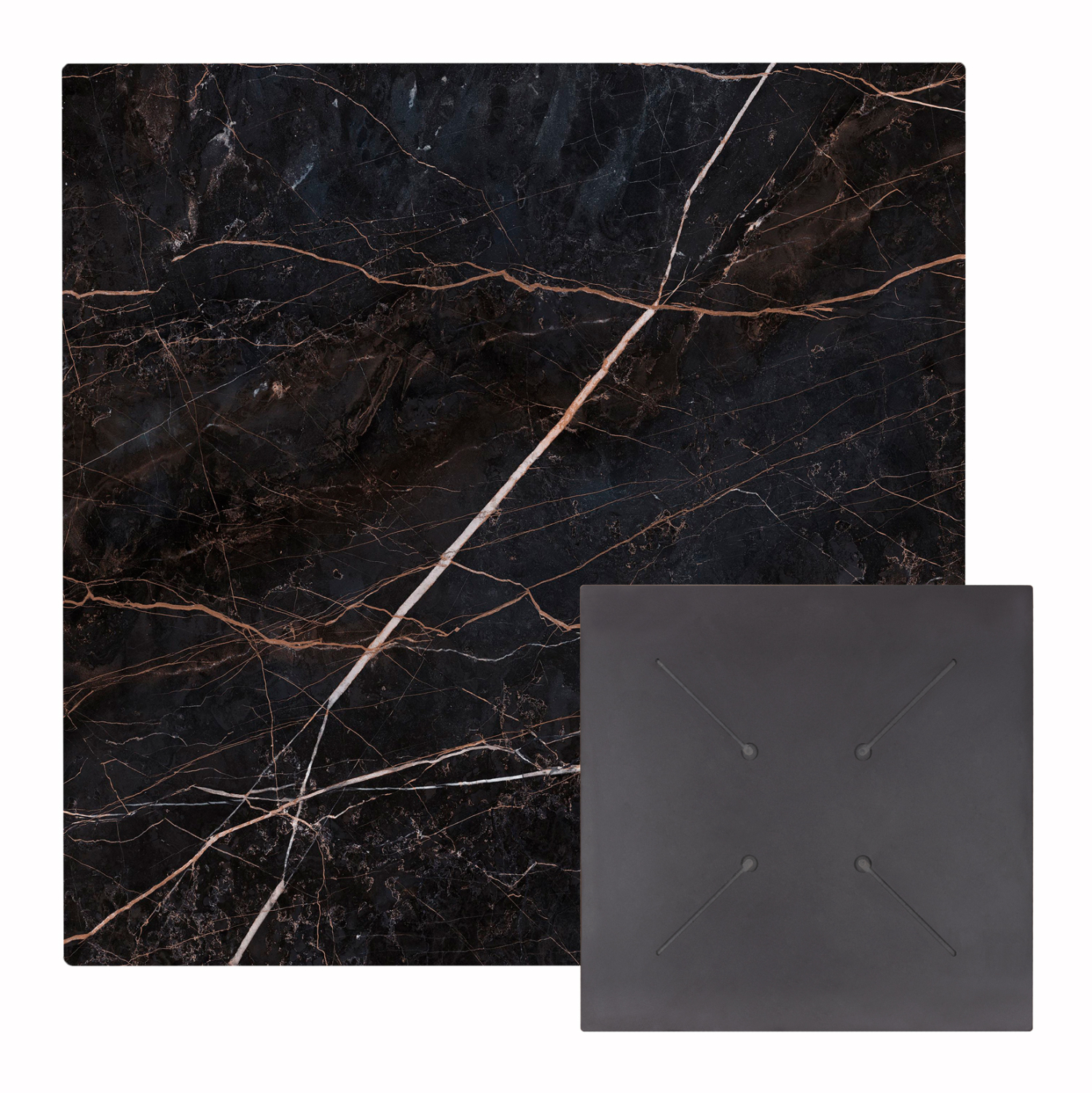 ΕΠΙΦΑΝΕΙΑ ΤΡΑΠΕΖΙΟΥ ΤΕΤΡΑΓΩΝΗ HPL BLACK MARBLE 80x80εκ 1