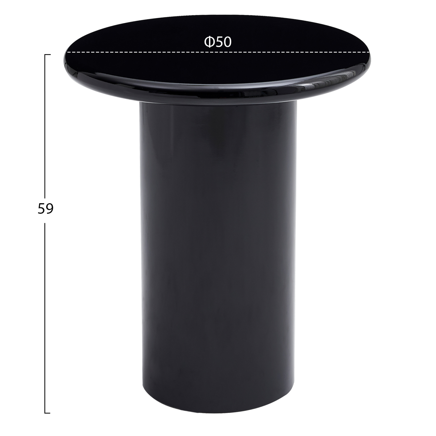 ΒΟΗΘΗΤΙΚΟ ΤΡΑΠΕΖΑΚΙ SOLNA MDF ΣΕ GLOSSY ΜΑΥΡΟ Φ50x59Υεκ 2