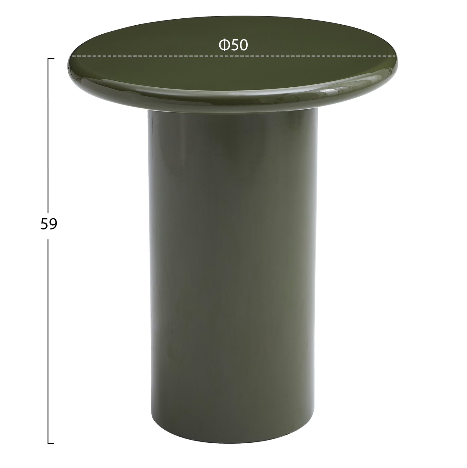 ΒΟΗΘΗΤΙΚΟ ΤΡΑΠΕΖΑΚΙ SOLNA MDF ΣΕ GLOSSY ΠΡΑΣΙΝΟ Φ50x59Υεκ 2