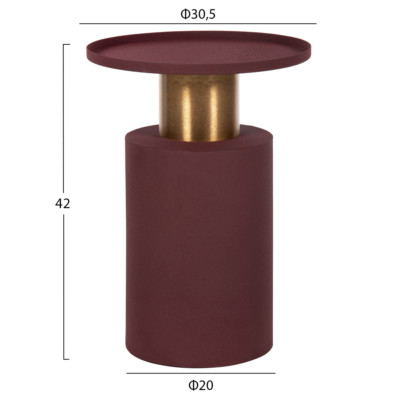 ΒΟΗΘΗΤΙΚΟ ΤΡΑΠΕΖΑΚΙ PUNJAB ΜΕΤΑΛΛΟ ΣΕ ΚΕΡΑΜΙΔΙ-ΧΡΥΣΟΧΑΛΚΙΝΟ Φ30,5x42Υεκ. 2