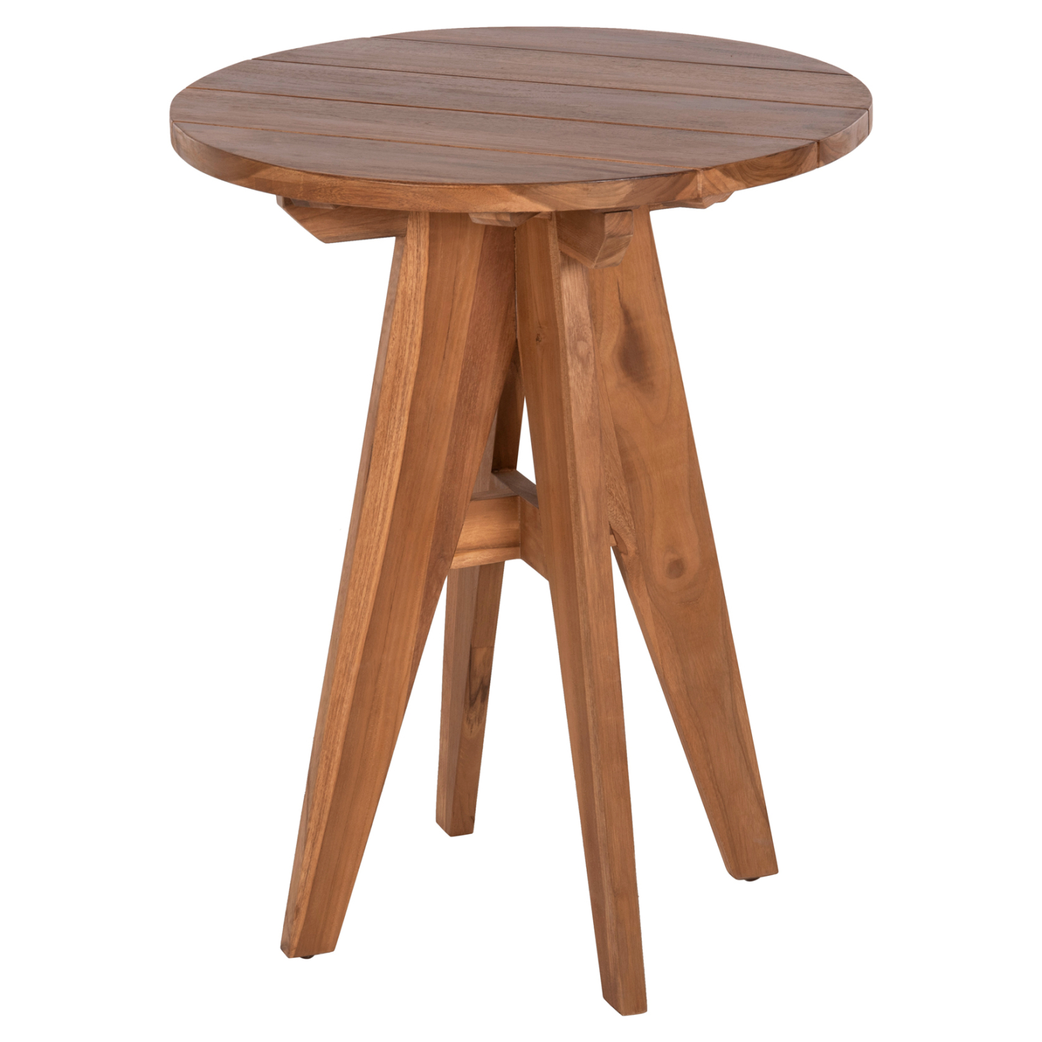 ΤΡΑΠΕΖΙ ΣΤΡΟΓΓΥΛΟ LEO ΜΑΣΙΦ ΞΥΛΟ ΤΕΑΚ ΣΕ ΦΥΣΙΚΟ Φ60x75Υεκ. 1