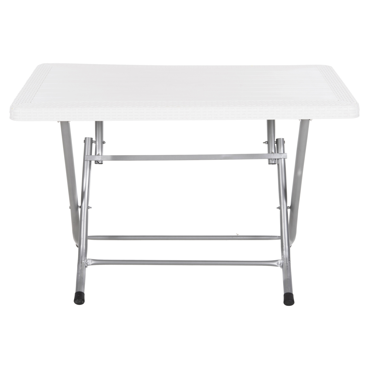 ΤΡΑΠΕΖΙ ΠΤΥΣΣΟΜΕΝΟ CONNY ΛΕΥΚΟ ΠΟΛΥΠΡΟΠΥΛΕΝΙΟ ΟΨΗ RATTAN TOP-ΜΕΤΑΛΛΙΚΗ ΒΑΣΗ 114x64x74Υεκ. 3