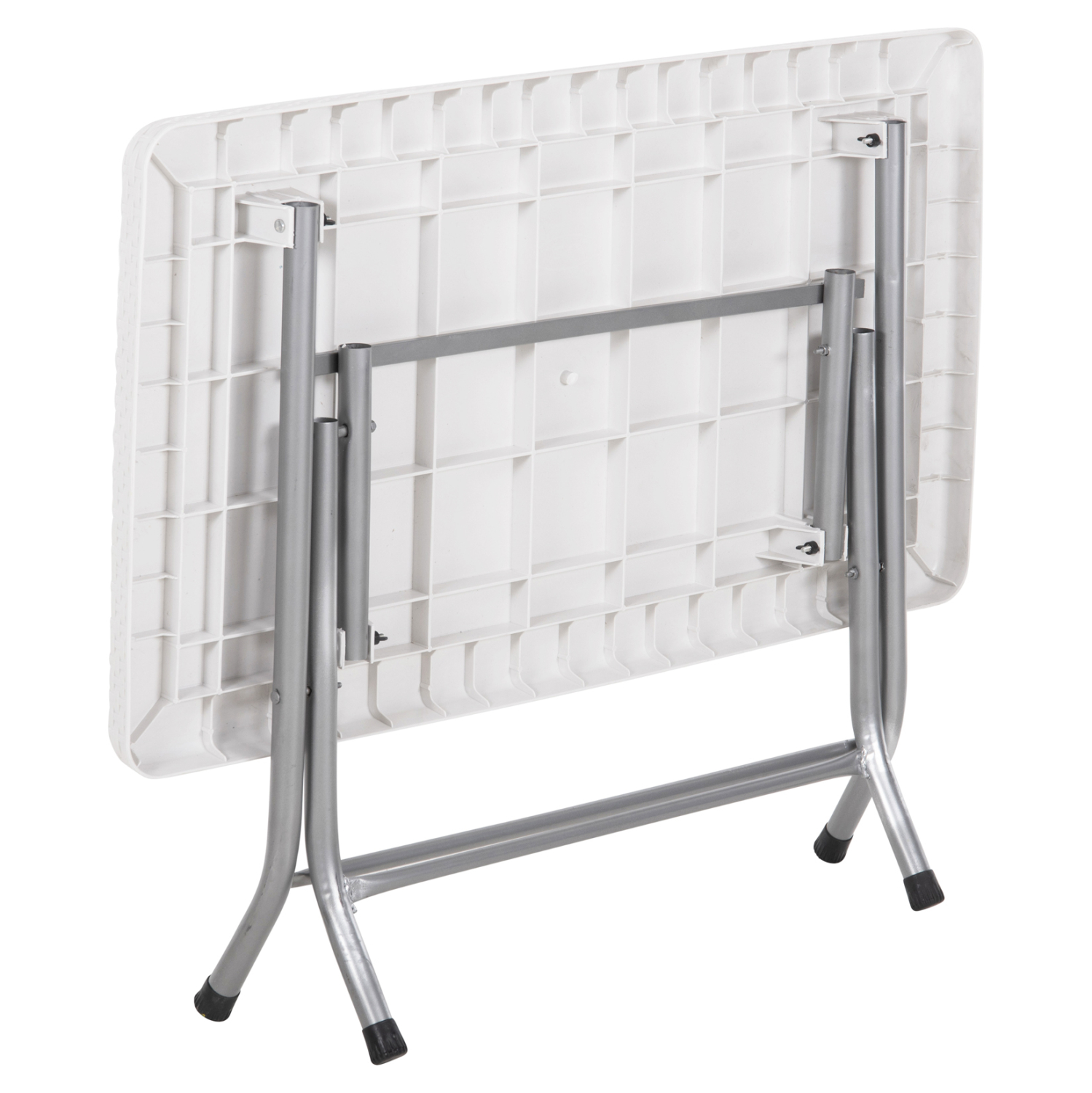 ΤΡΑΠΕΖΙ ΠΤΥΣΣΟΜΕΝΟ CONNY ΛΕΥΚΟ ΠΟΛΥΠΡΟΠΥΛΕΝΙΟ ΟΨΗ RATTAN TOP-ΜΕΤΑΛΛΙΚΗ ΒΑΣΗ 114x64x74Υεκ. 6