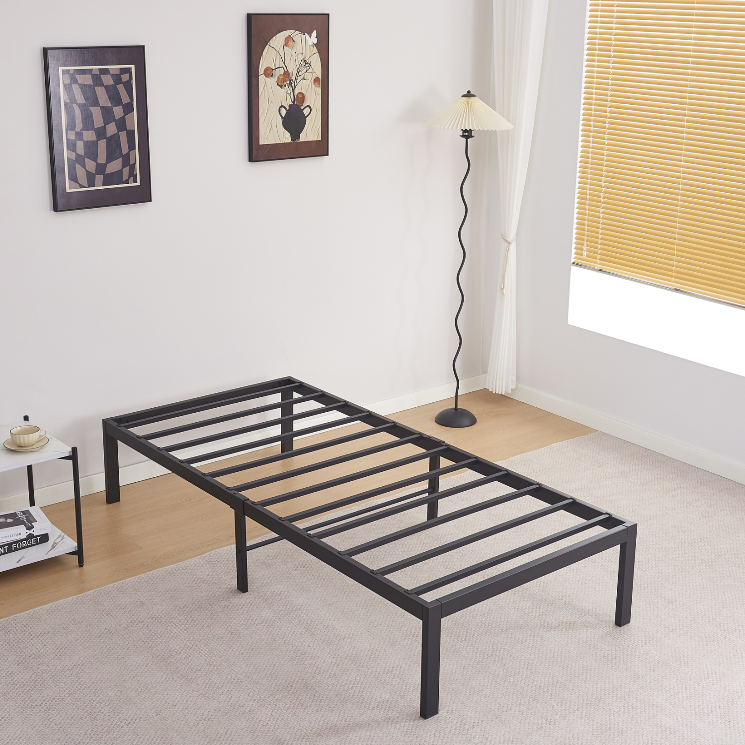 ΚΡΕΒΑΤΙ-ΥΠΟΣΤΡΩΜΑ RANTO ΜΕΤΑΛΛΙΚΟ ΜΑΥΡΟ ΓΙΑ ΣΤΡΩΜΑ 190x90εκ 2