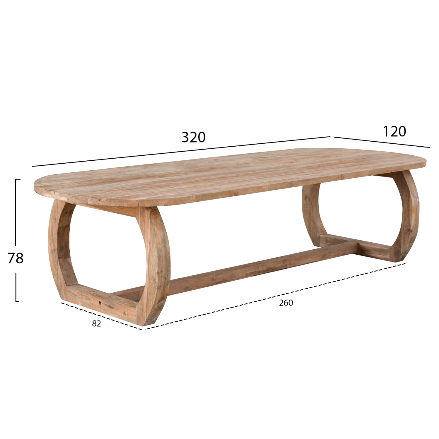 ΤΡΑΠΕΖΙ ΕΣΩΤ.ΧΩΡΟΥ LEE ΜΑΣΙΦ ΞΥΛΟ ΤΕΑΚ ΦΥΣΙΚΟ ΧΡΩΜΑ 320x120x78Yεκ. 2