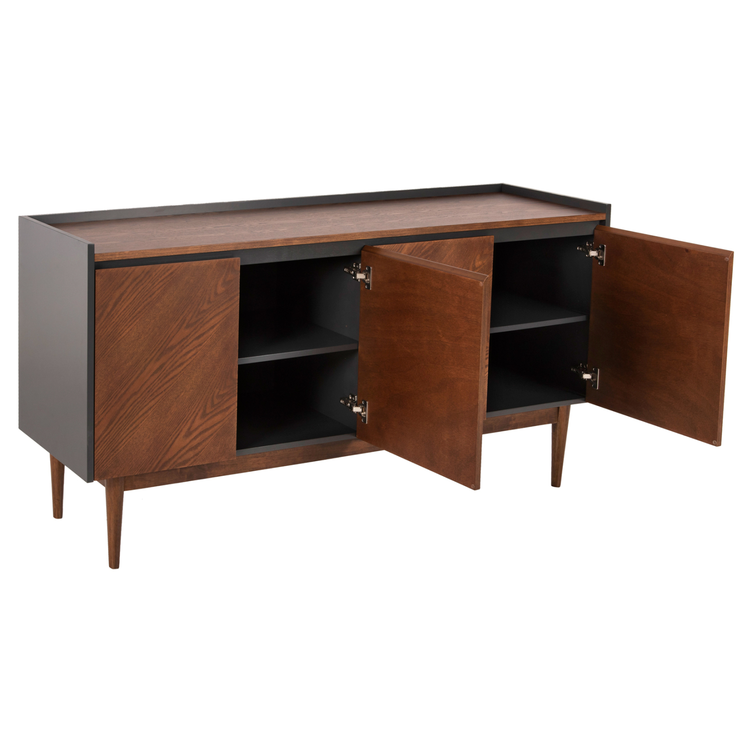 ΜΠΟΥΦΕΣ BEEN MDF ΣΕ ΣΚΟΥΡΟ ΓΚΡΙ & ΚΑΡΥΔΙ ΚΑΠΛΑΜΑ 170x43x83Υεκ. 3