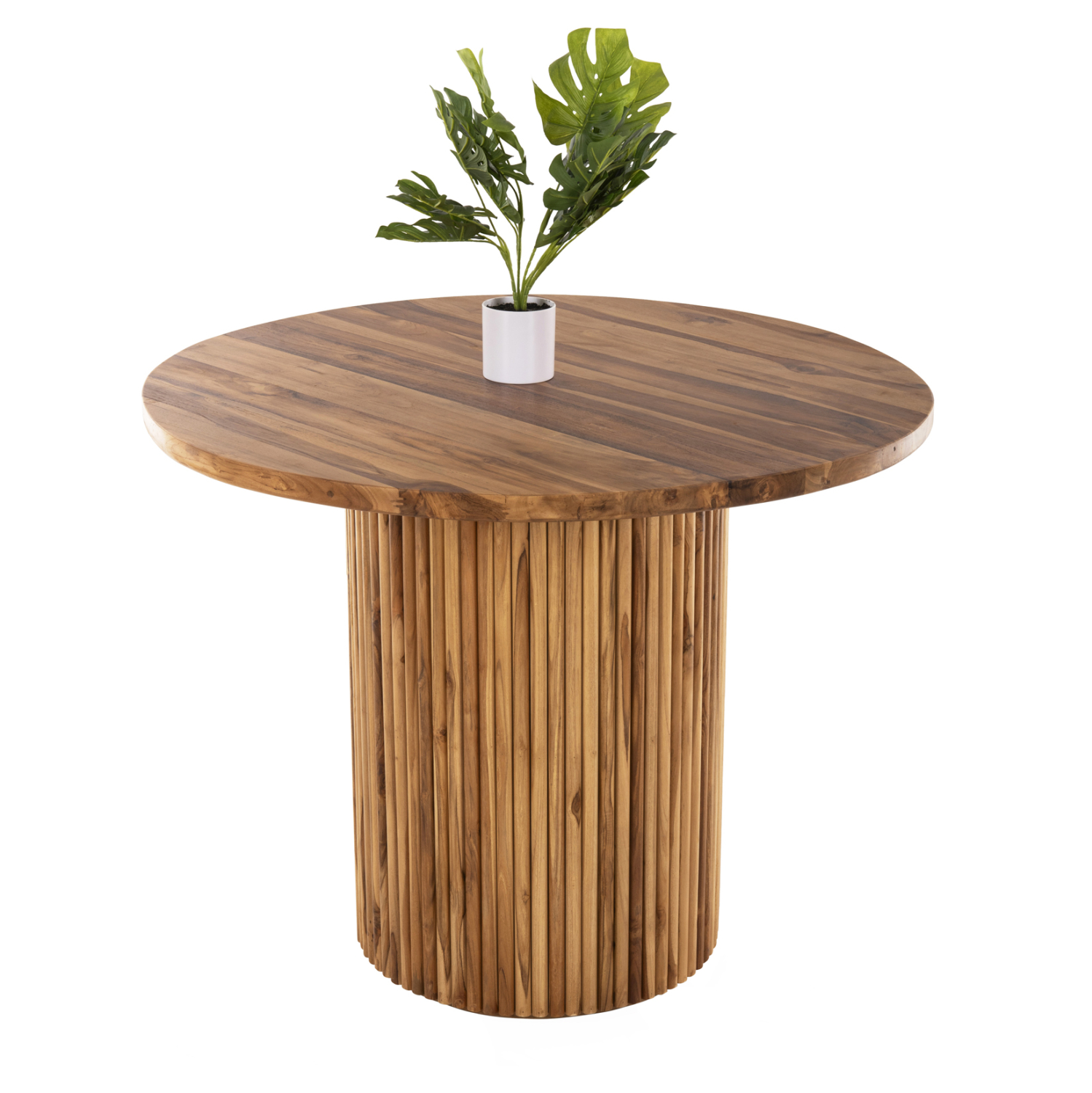 ΤΡΑΠΕΖΙ ΤΡΑΠΕΖΑΡΙΑΣ DREMA1 ΜΑΣΙΦ ΞΥΛΟ ΤΕΑΚ Φ100X80Yεκ-3εκ.ΕΠΙΦΑΝΕΙΑ 1