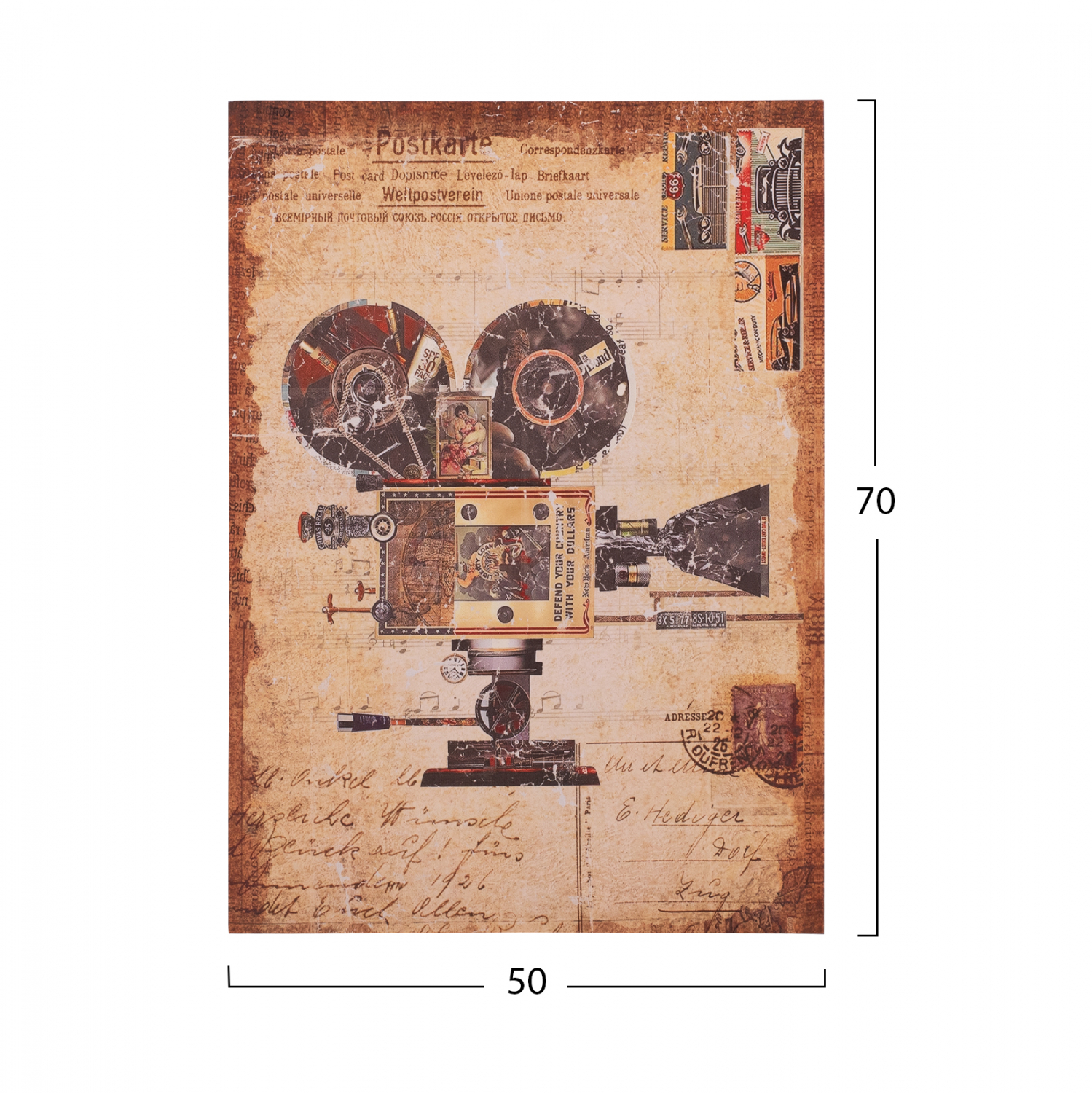 ΠΙΝΑΚΑΣ ΚΑΜΒΑΣ OLD CAMERA 50X70X2.5 εκ. 2