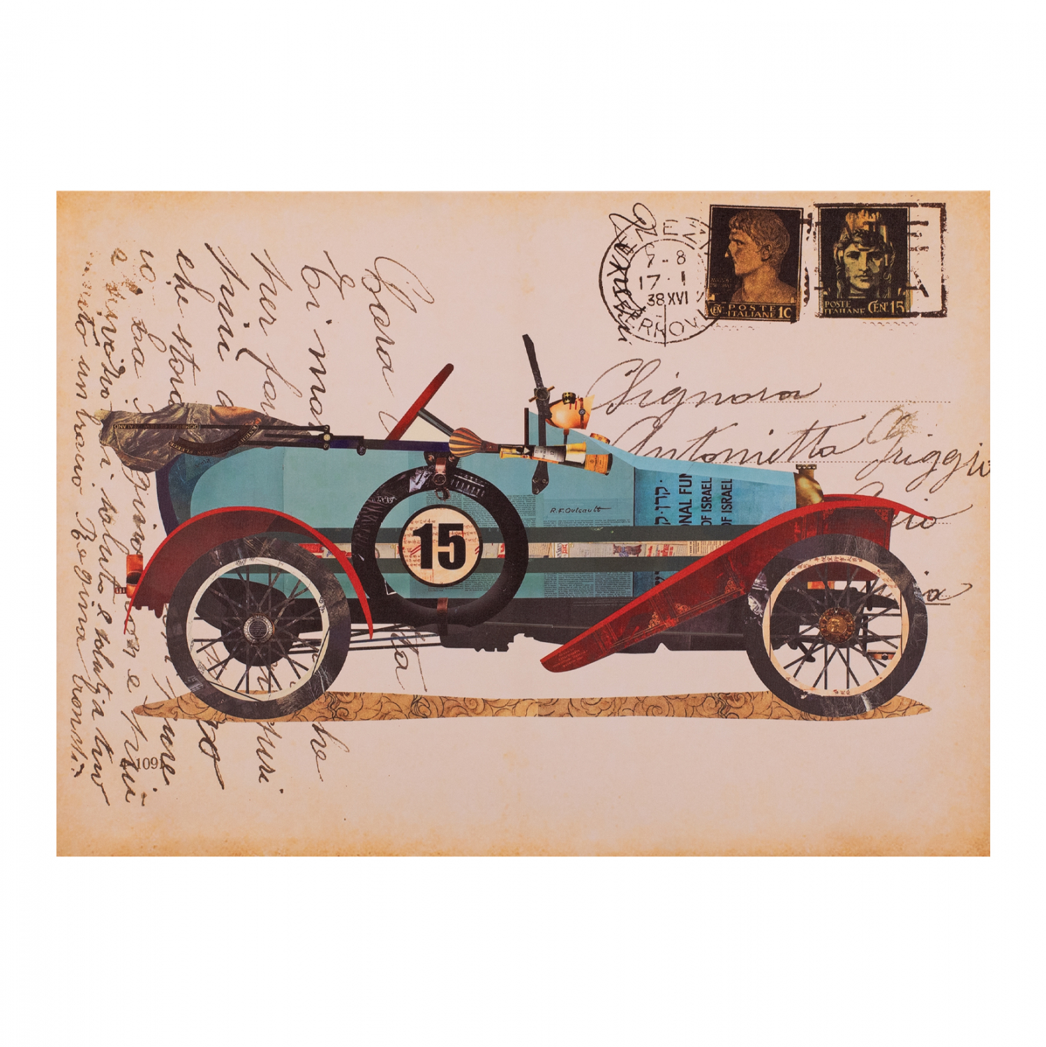 ΠΙΝΑΚΑΣ ΚΑΜΒΑΣ OLD CAR 70X50X2.5 εκ. 1