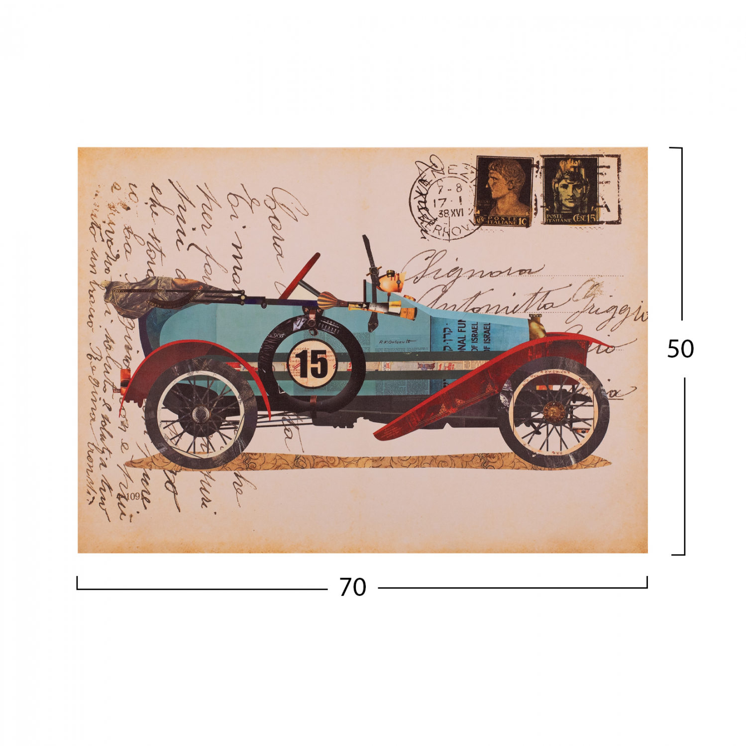 ΠΙΝΑΚΑΣ ΚΑΜΒΑΣ OLD CAR 70X50X2.5 εκ. 2
