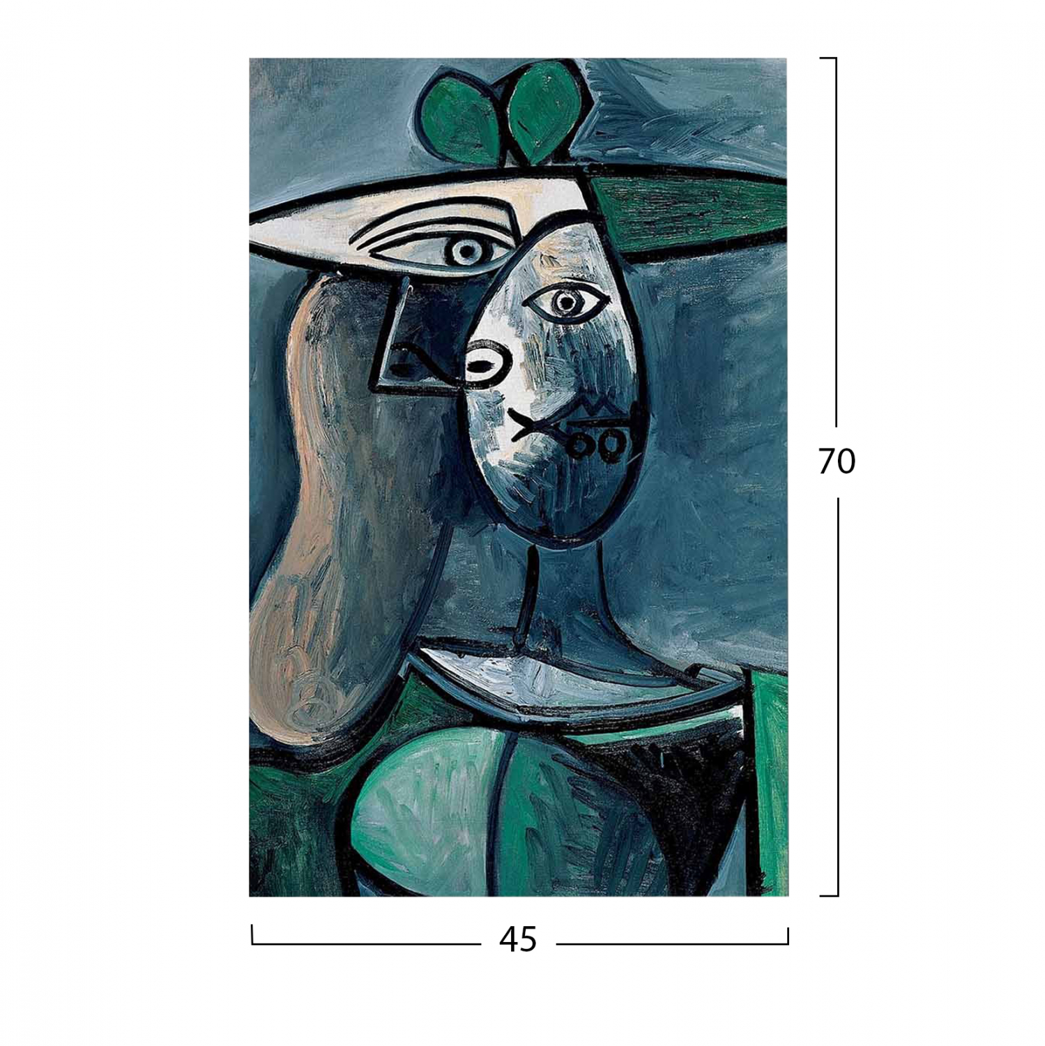 ΠΙΝΑΚΑΣ ΤΥΠΟΥ WOMAN WITH GREEN HAT 45X70X3 εκ. 2