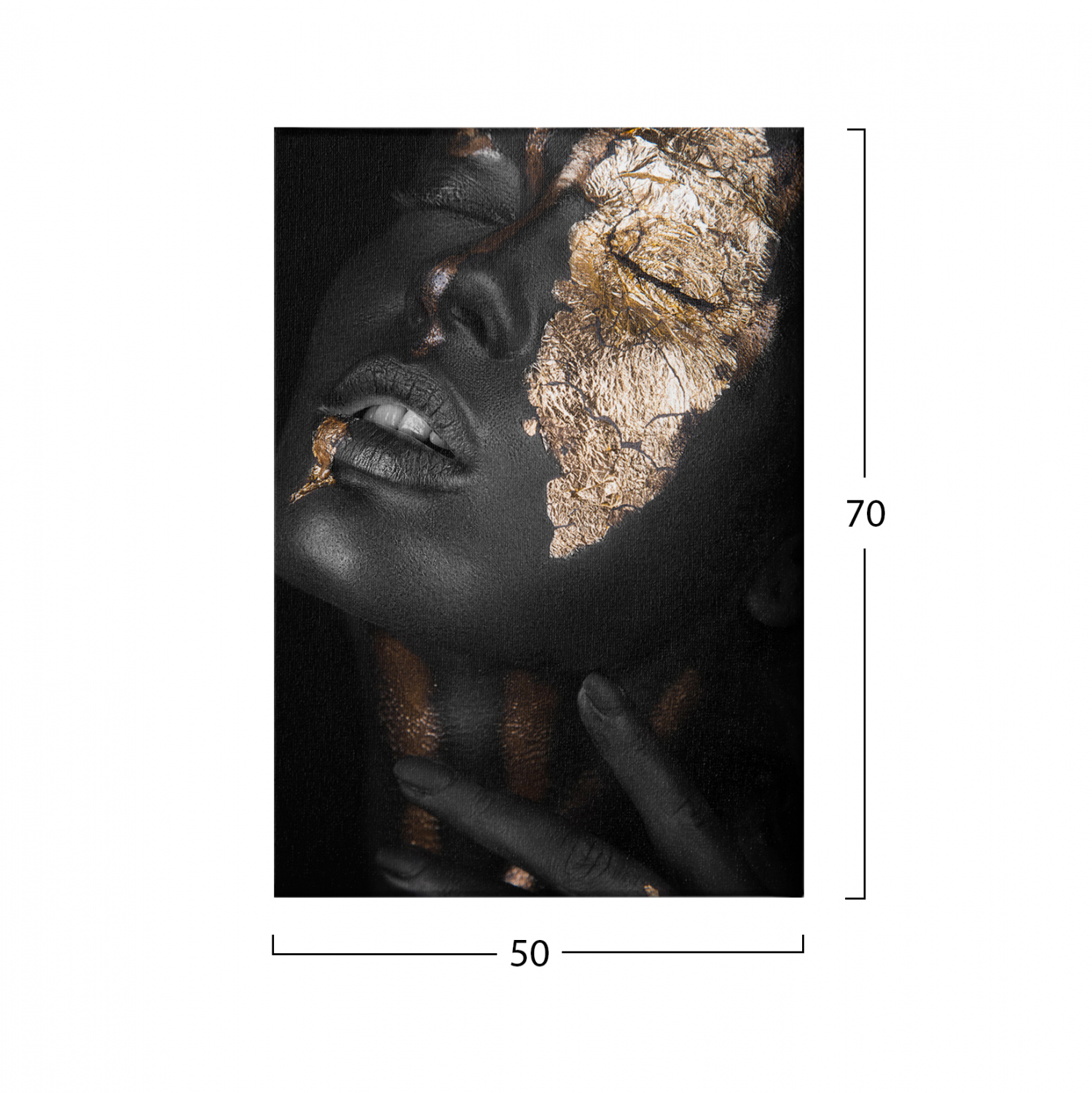 ΠΙΝΑΚΑΣ ΚΑΜΒΑΣ DARK SKINNED GIRL WITH GOLD MAKEUP 50X3X70 εκ. 2