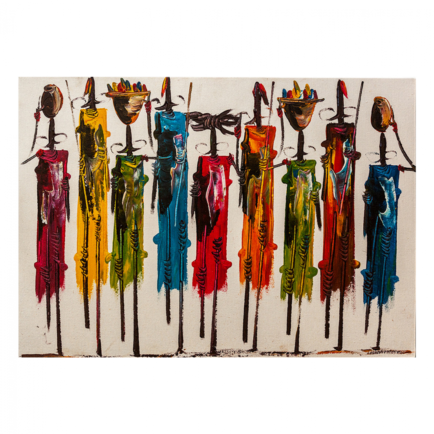 ΠΙΝΑΚΑΣ ΚΑΜΒΑΣ COLORFUL AFRICAN ART 100X3X70 εκ. 1