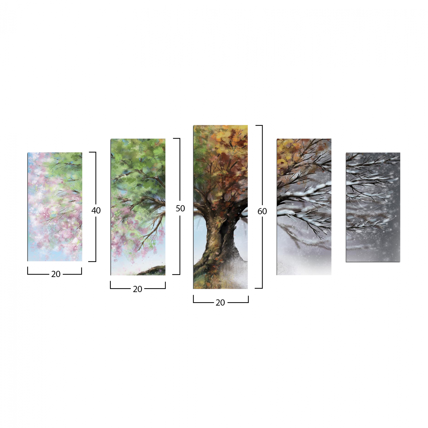 ΠΕΝΤΑΠΤΥΧΟΣ ΠΙΝΑΚΑΣ MDF FOUR SEASONS 100X60x0,3 εκ. 2