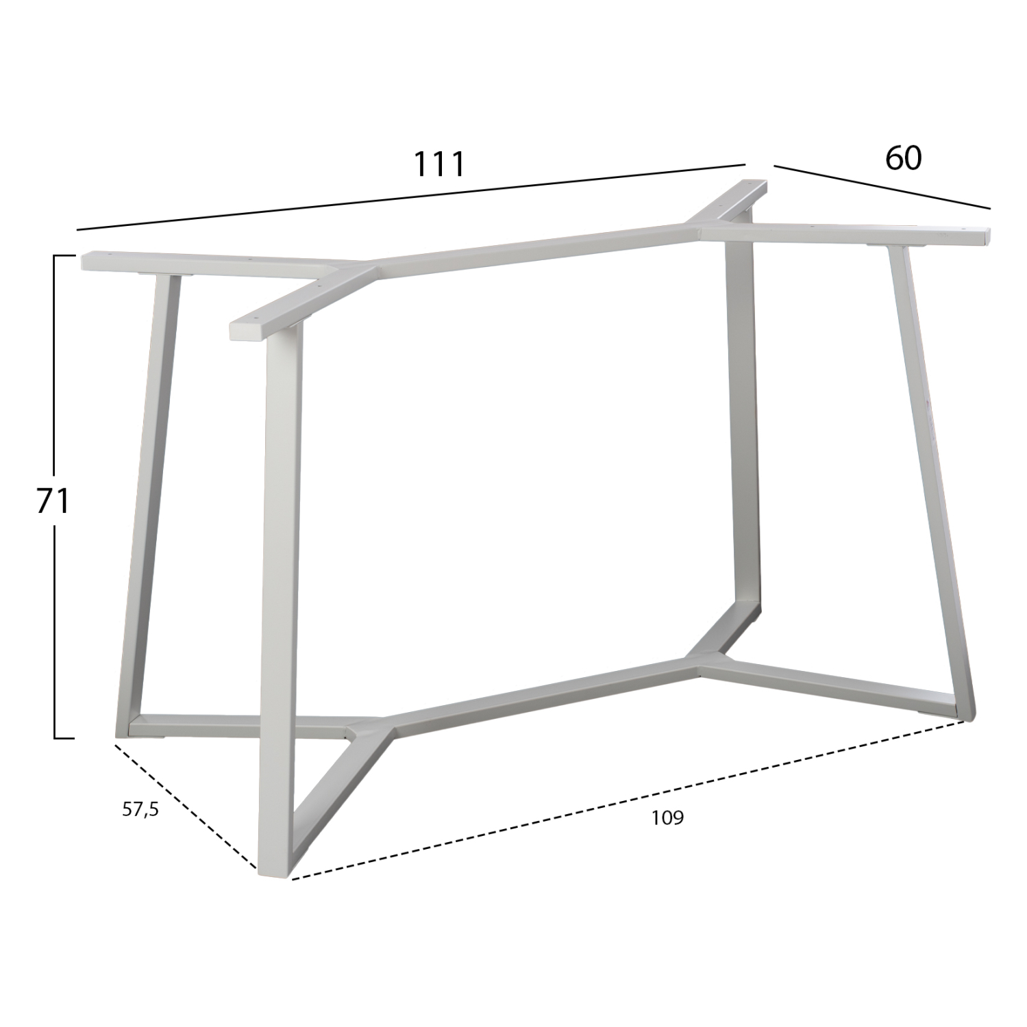 ΒΑΣΗ ΤΡΑΠΕΖΙΟΥ ΛΕΥΚΗ ΜΕΤΑΛΛΙΚΗ 111X60X71Υ εκ. 2