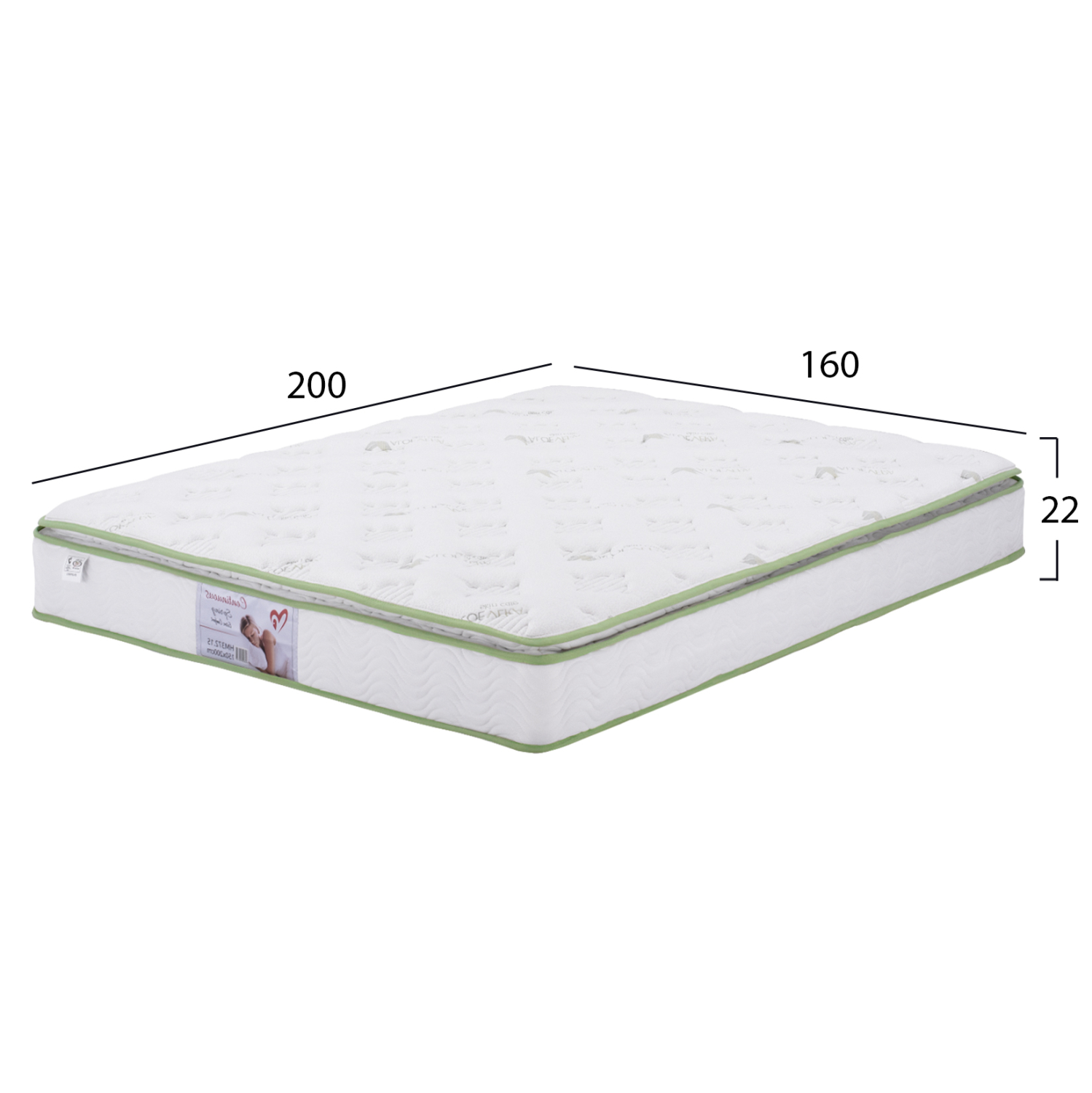 ΣΤΡΩΜΑ CONTINUOUS SPRING ΑΝΩΣΤΡΩΜΑ ALOE VERA 160X200 ΜΟΝΗΣ ΟΨΗΣ 2