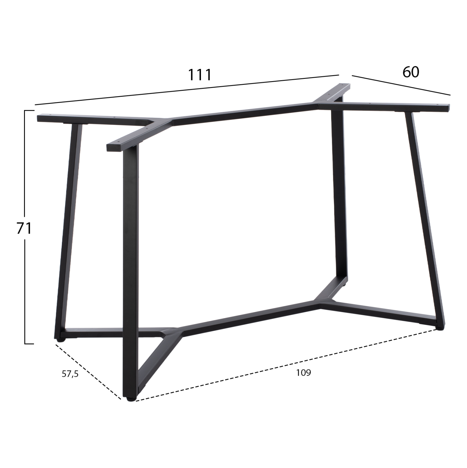 ΒΑΣΗ ΤΡΑΠΕΖΙΟΥ ΜΑΥΡΗ ΜΕΤΑΛΛΙΚΗ 111Χ60Χ71Y εκ. 2