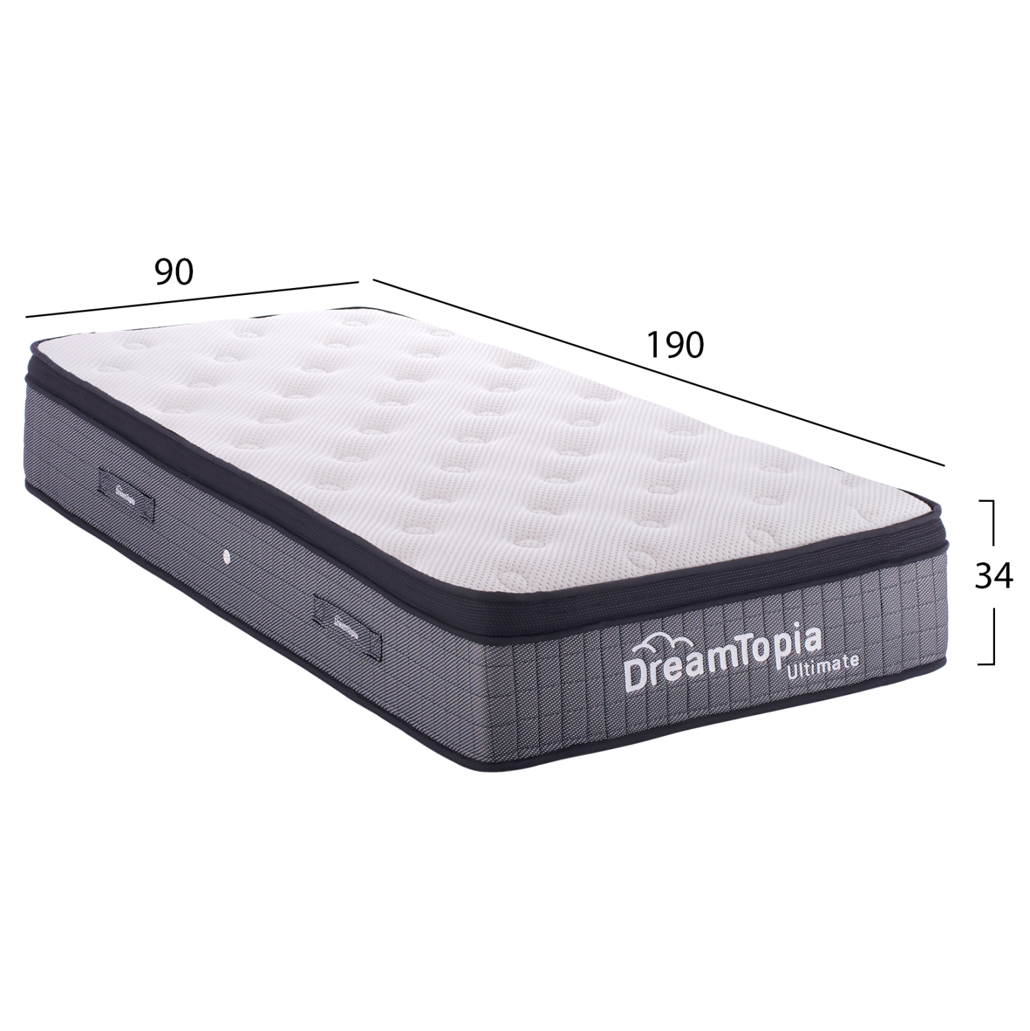 ΣΤΡΩΜΑ DREAMTOPIA, σειρά ULTIMATE POCKET SPRING ΜΕ ΑΝΩΣΤΡΩΜΑ 90X190x34Yεκ. 2