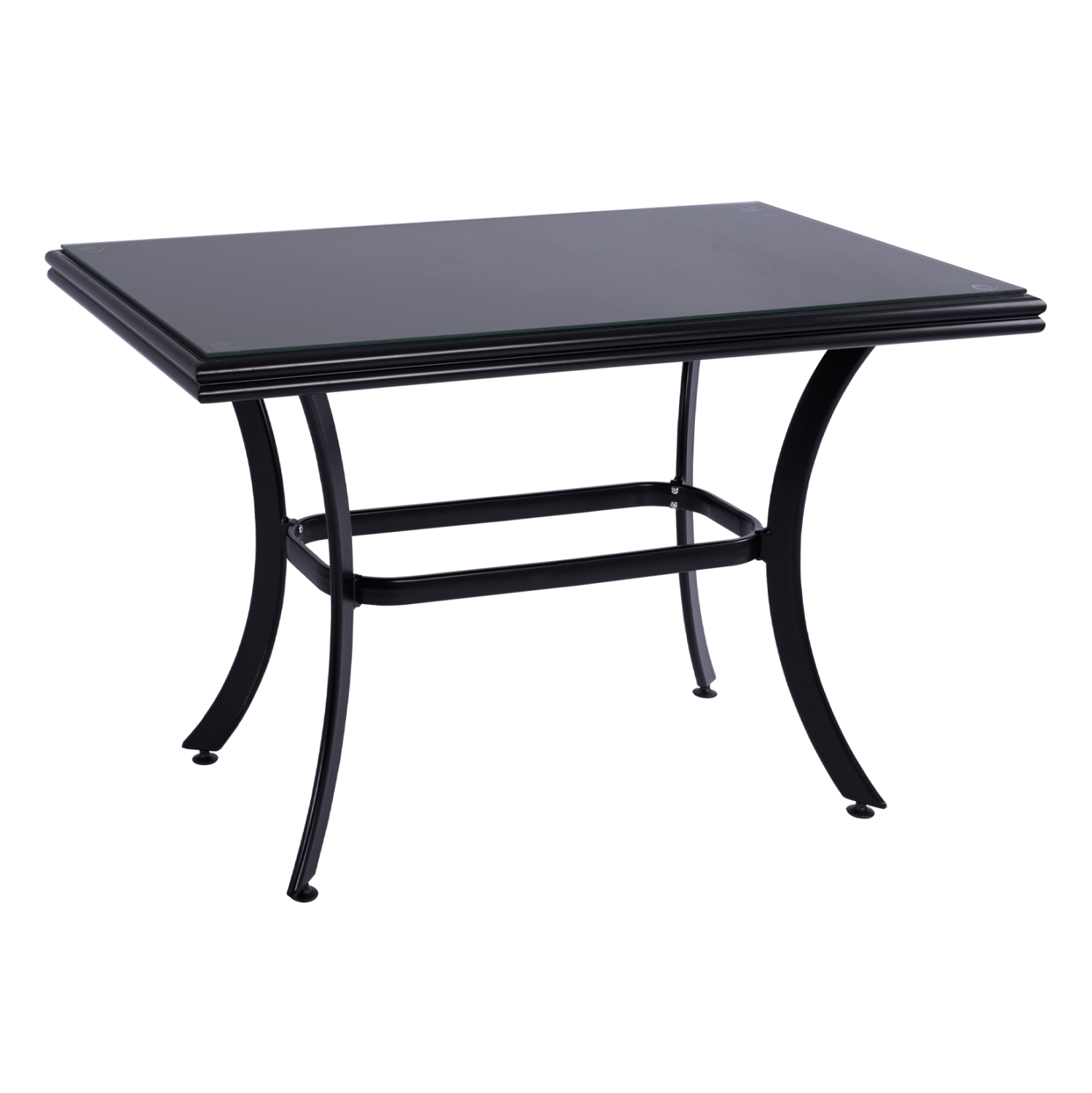 ΤΡΑΠΕΖΙ ΑΛΟΥΜΙΝΙΟΥ JAXEN ΜΑΥΡΟ-ΓΥΑΛΙ ΑΣΦΑΛΕΙΑΣ&TEXTILENE 120x70x78Υεκ 1