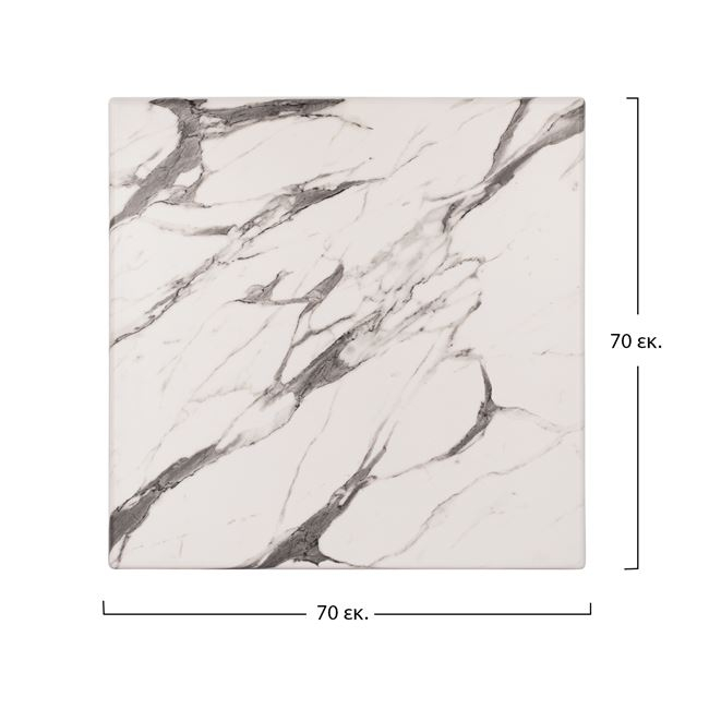 ΕΠΙΦΑΝΕΙΑ ΤΡΑΠΕΖΙΟΥ WERZALIT 70Χ70Χ3.5εκ. MARBLE WHITE-GREY 5657 2