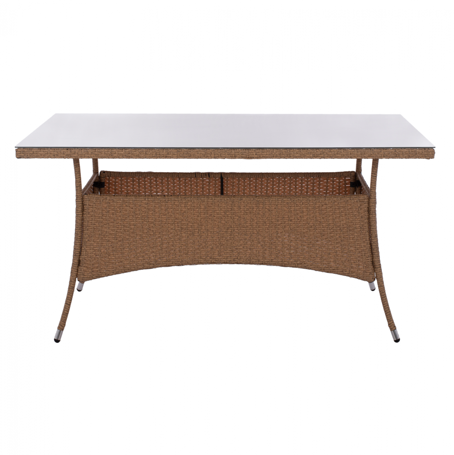 ΤΡΑΠΕΖΙ ΜΕΤΑΛΛΙΚΟ MINSK RATTAN ΜΠΕΖ ΚΑΦΕ 150x90x75 εκ. 3