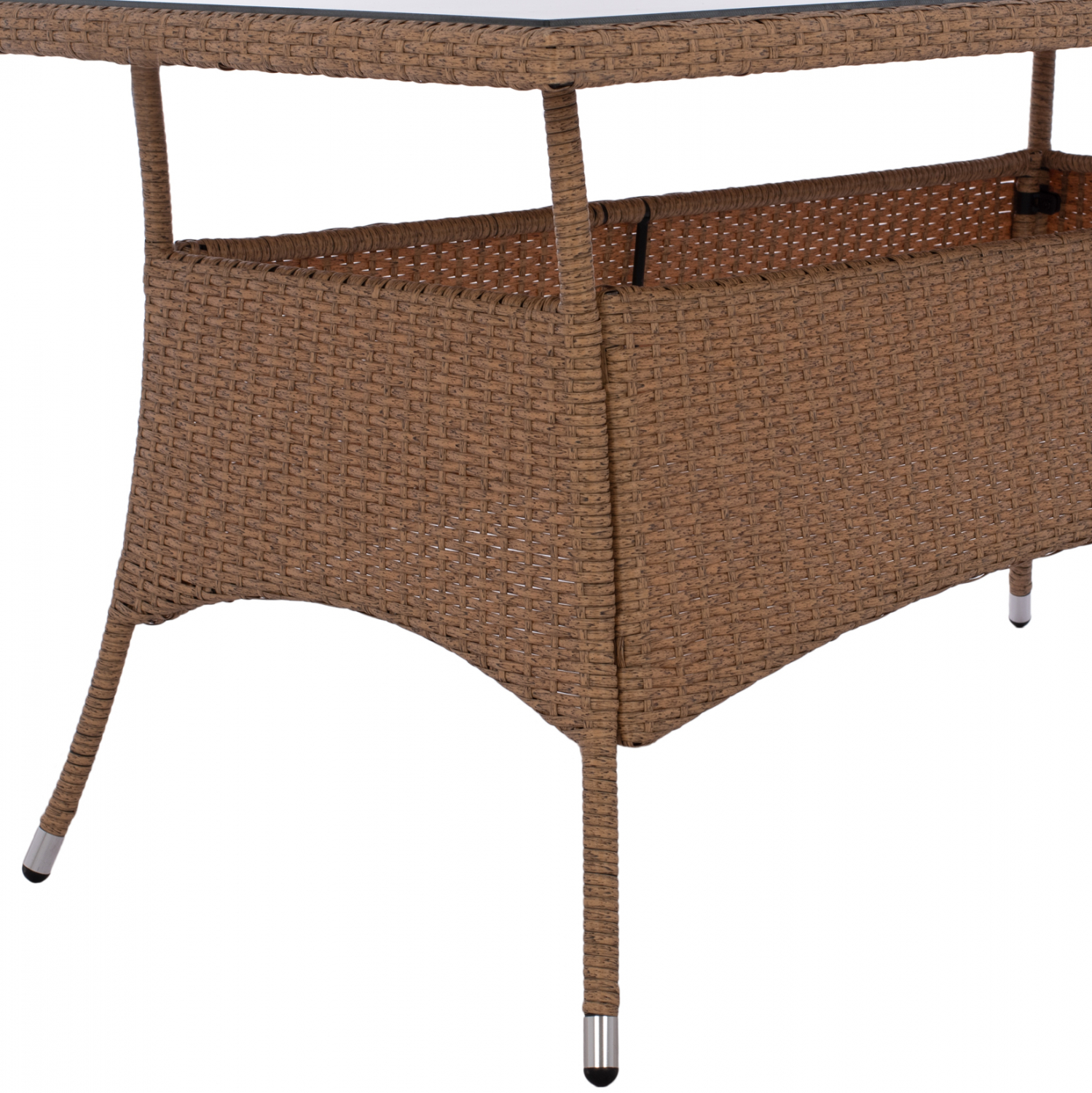 ΤΡΑΠΕΖΙ ΜΕΤΑΛΛΙΚΟ MINSK RATTAN ΜΠΕΖ ΚΑΦΕ 150x90x75 εκ. 5