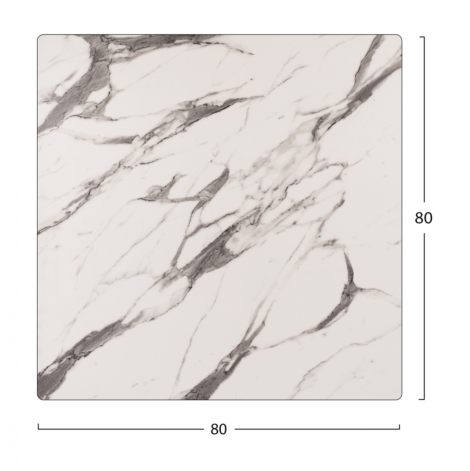 ΕΠΙΦΑΝΕΙΑ ΤΡΑΠΕΖΙΟΥ HPL MARBLE WHITE-GREY 80x80 εκ. ΠΑΧΟΥΣ 12mm. 2